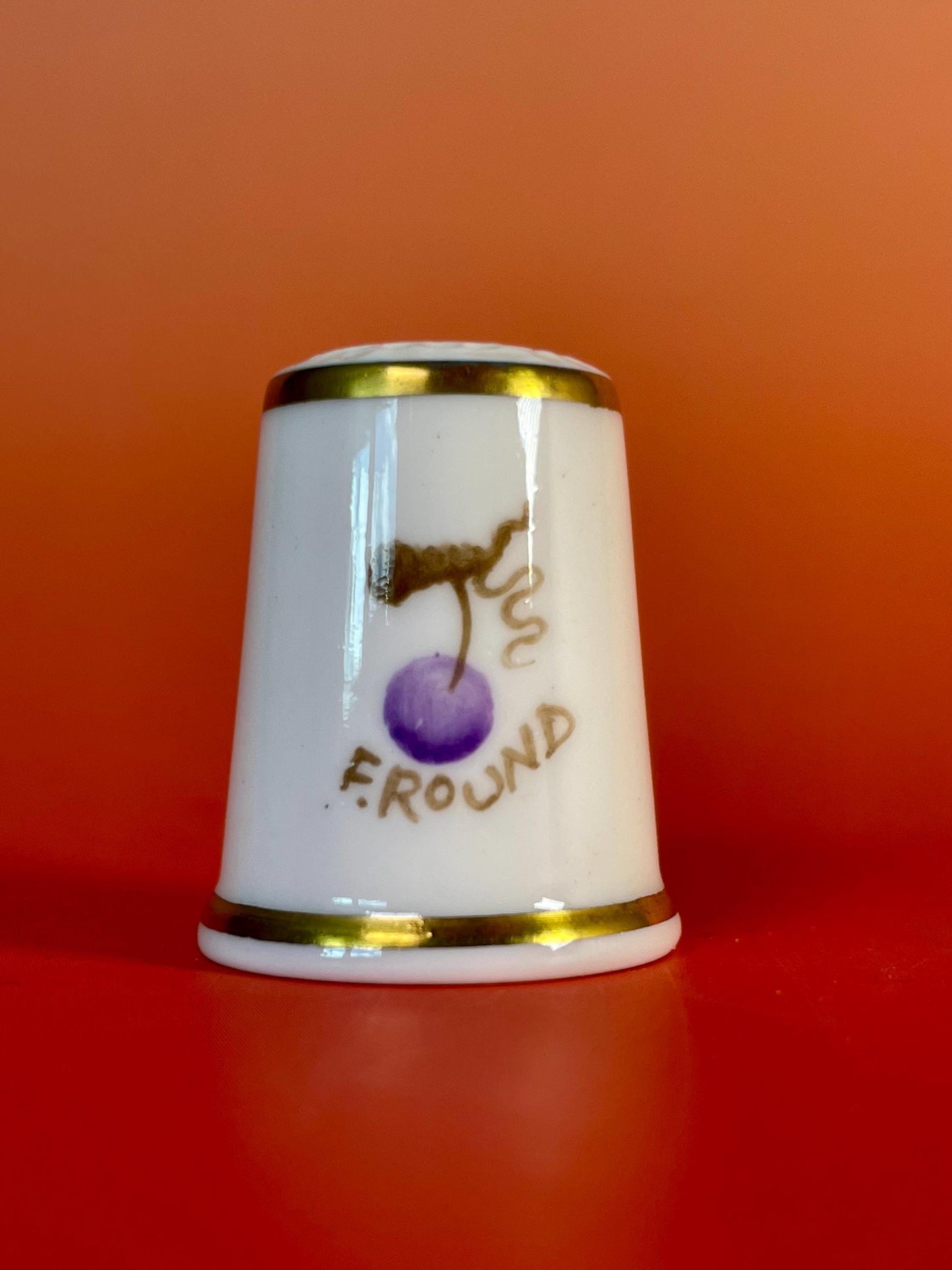 Royal Worcester Fine Bone China Thimble Signed by artist