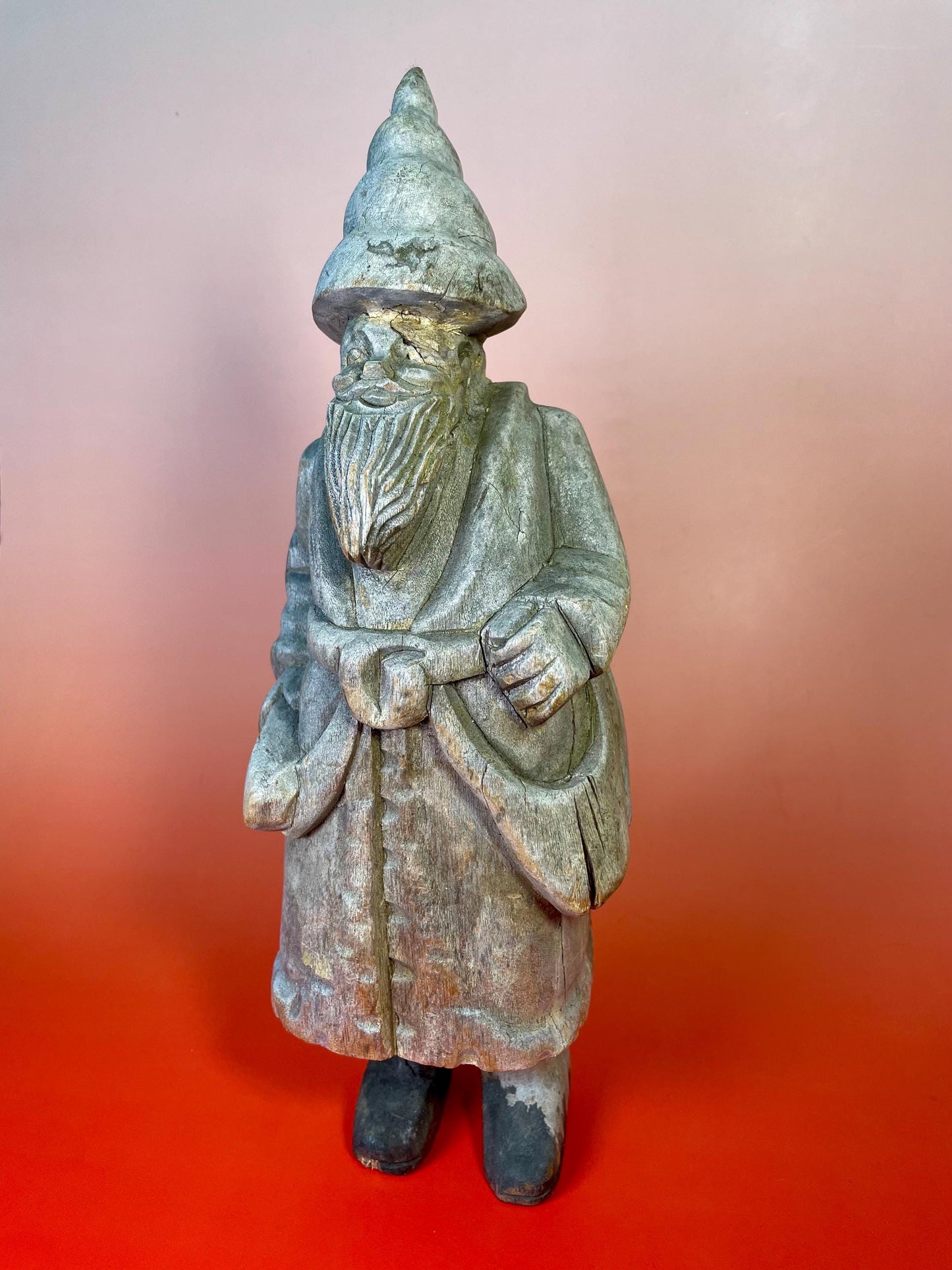 Ancient Wooden Sage Statue  A wise old relic