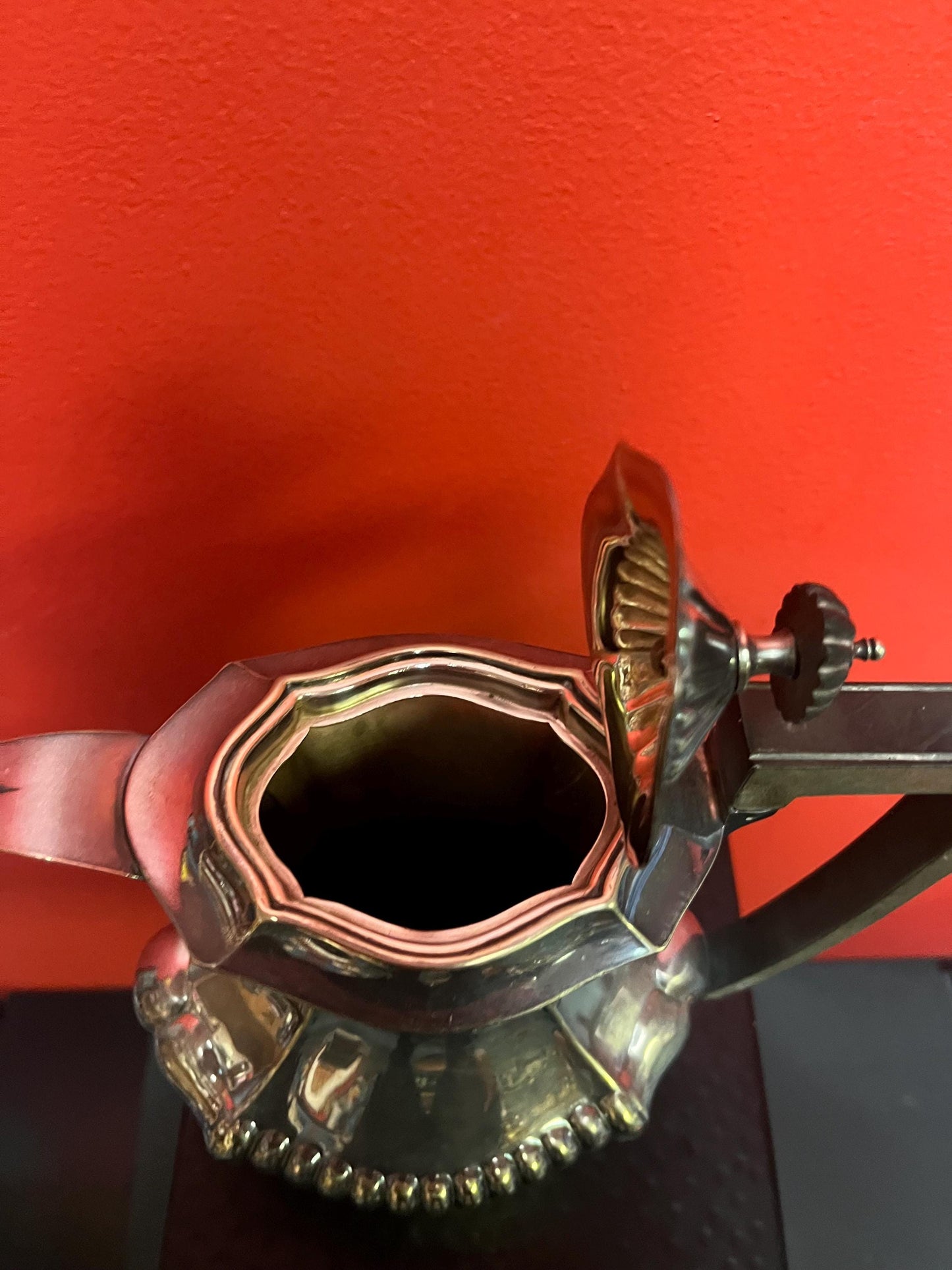 10 inch tall English silver plated coffee pot in great condition  great price