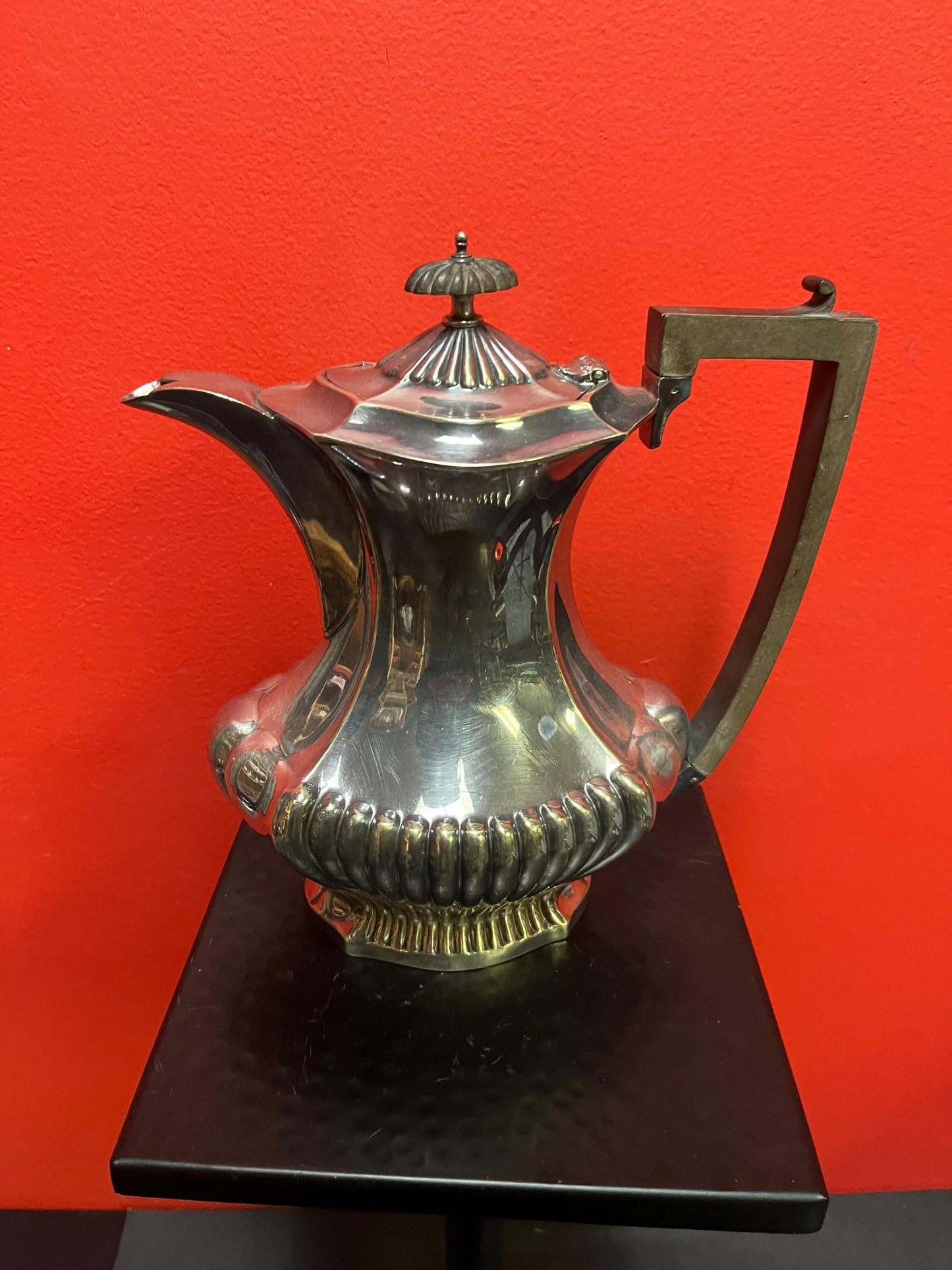 10 inch tall English silver plated coffee pot in great condition  great price