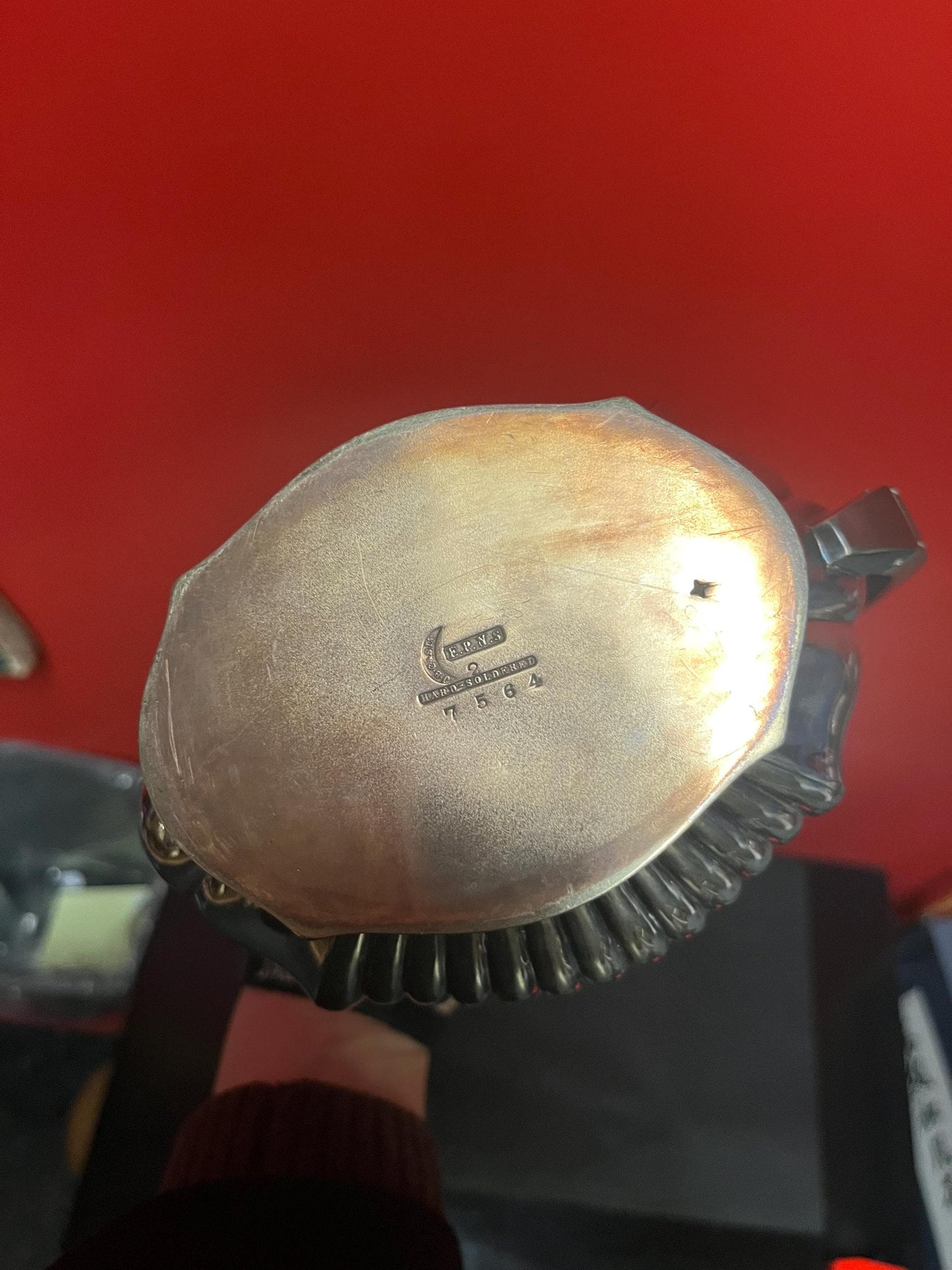 10 inch tall English silver plated coffee pot in great condition  great price