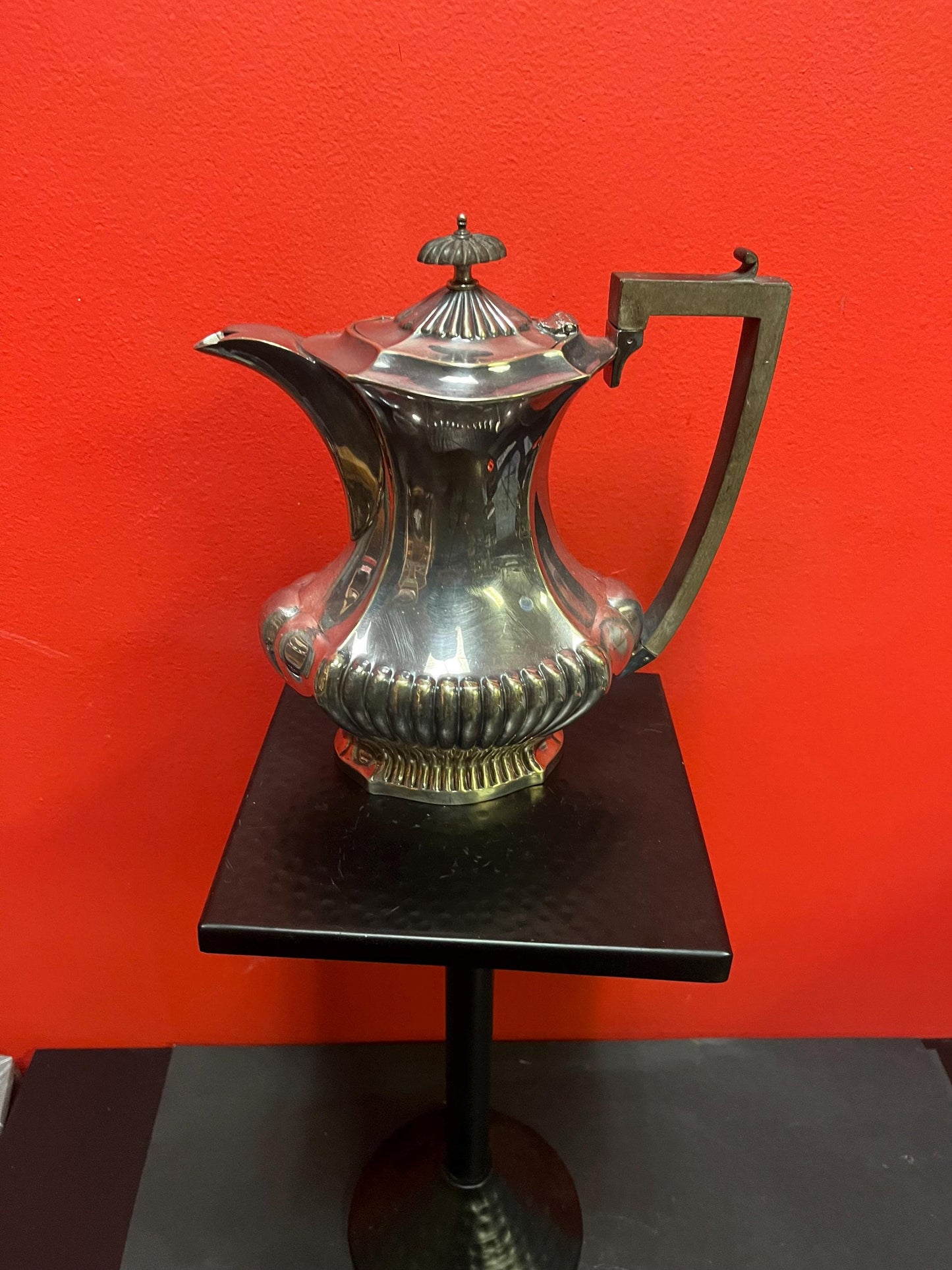 10 inch tall English silver plated coffee pot in great condition  great price