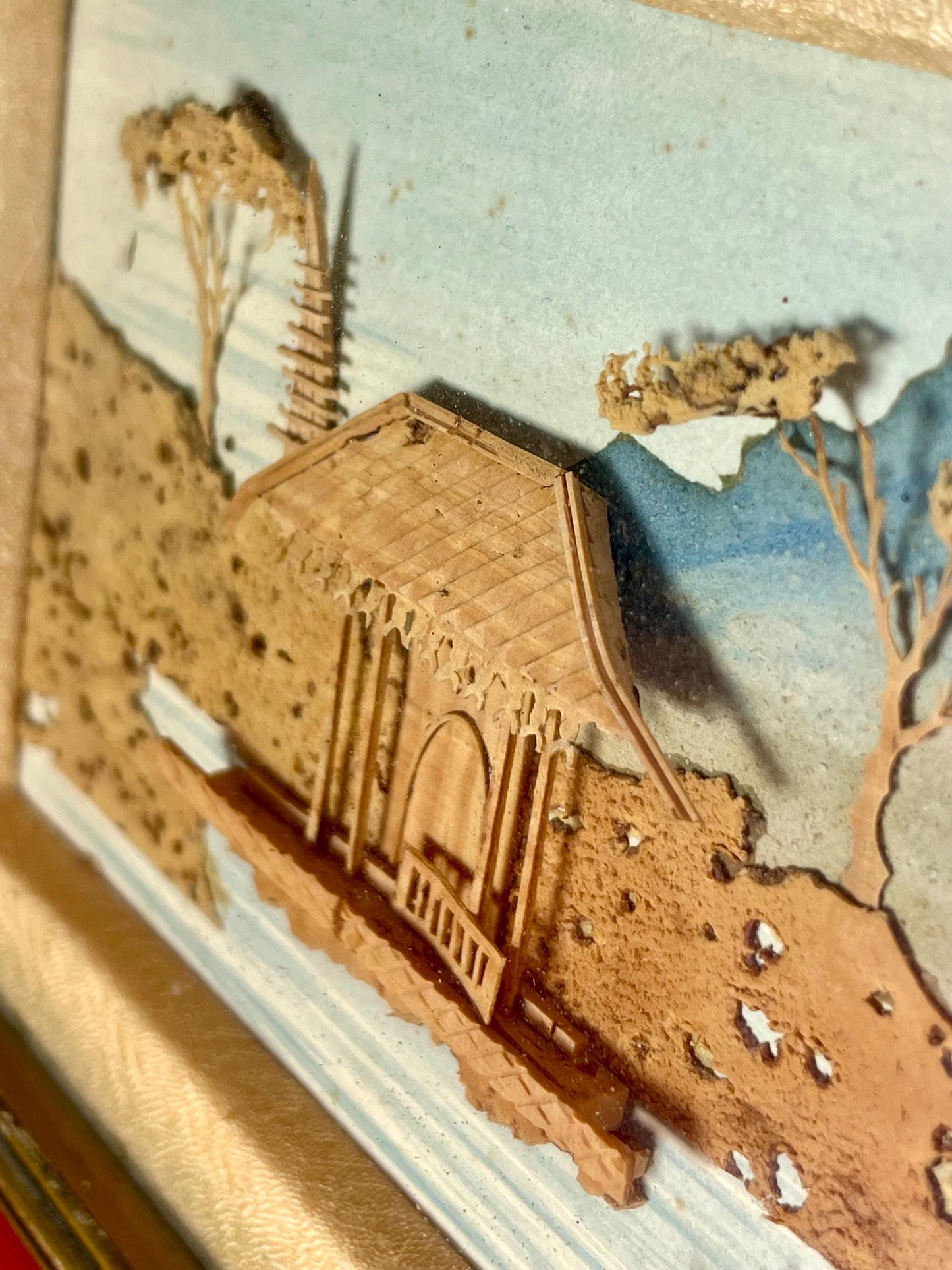 6.5 x 5 inch Framed Asian 3D Art  Tranquil Scenic Landscape