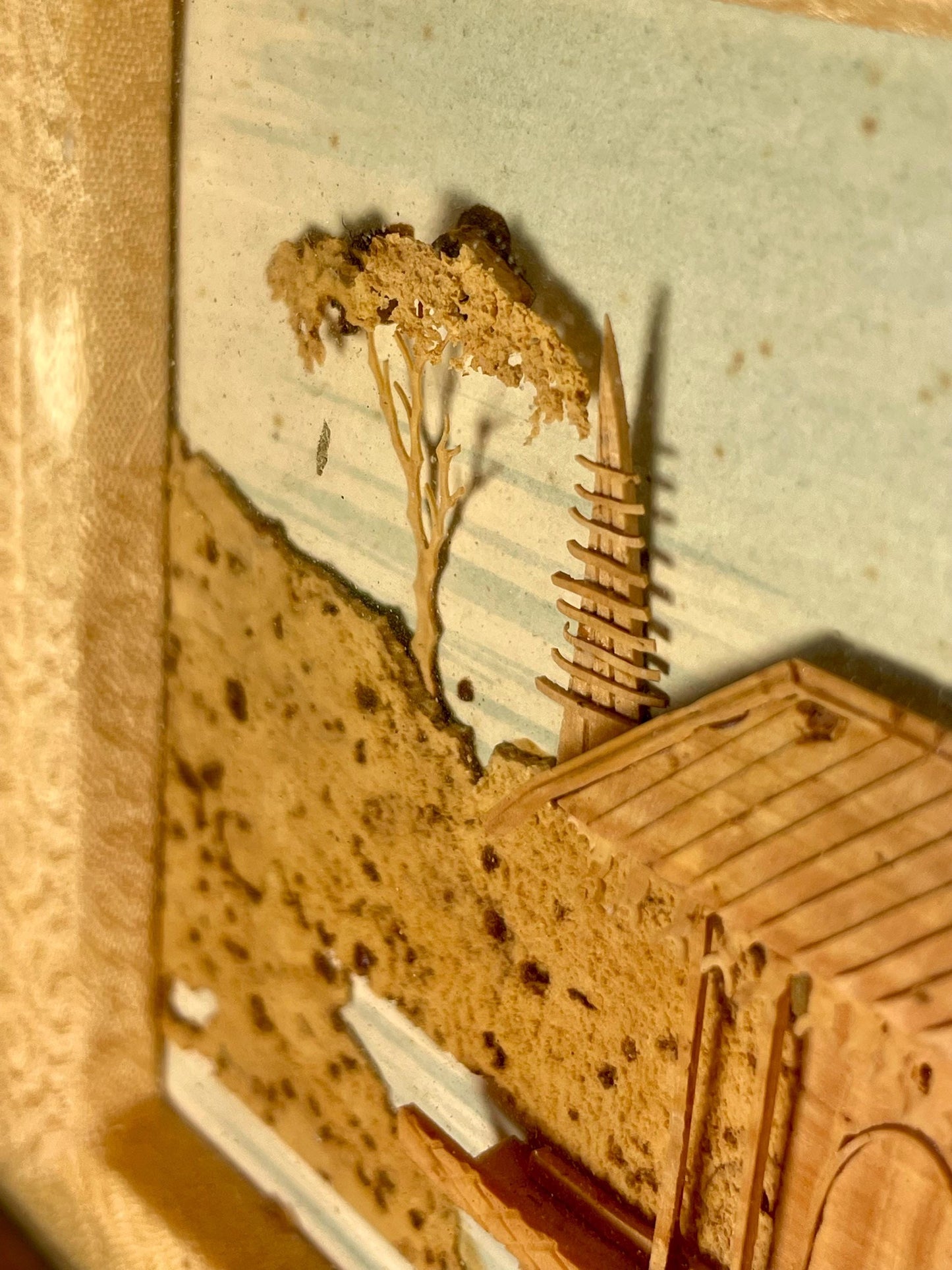 6.5 x 5 inch Framed Asian 3D Art  Tranquil Scenic Landscape