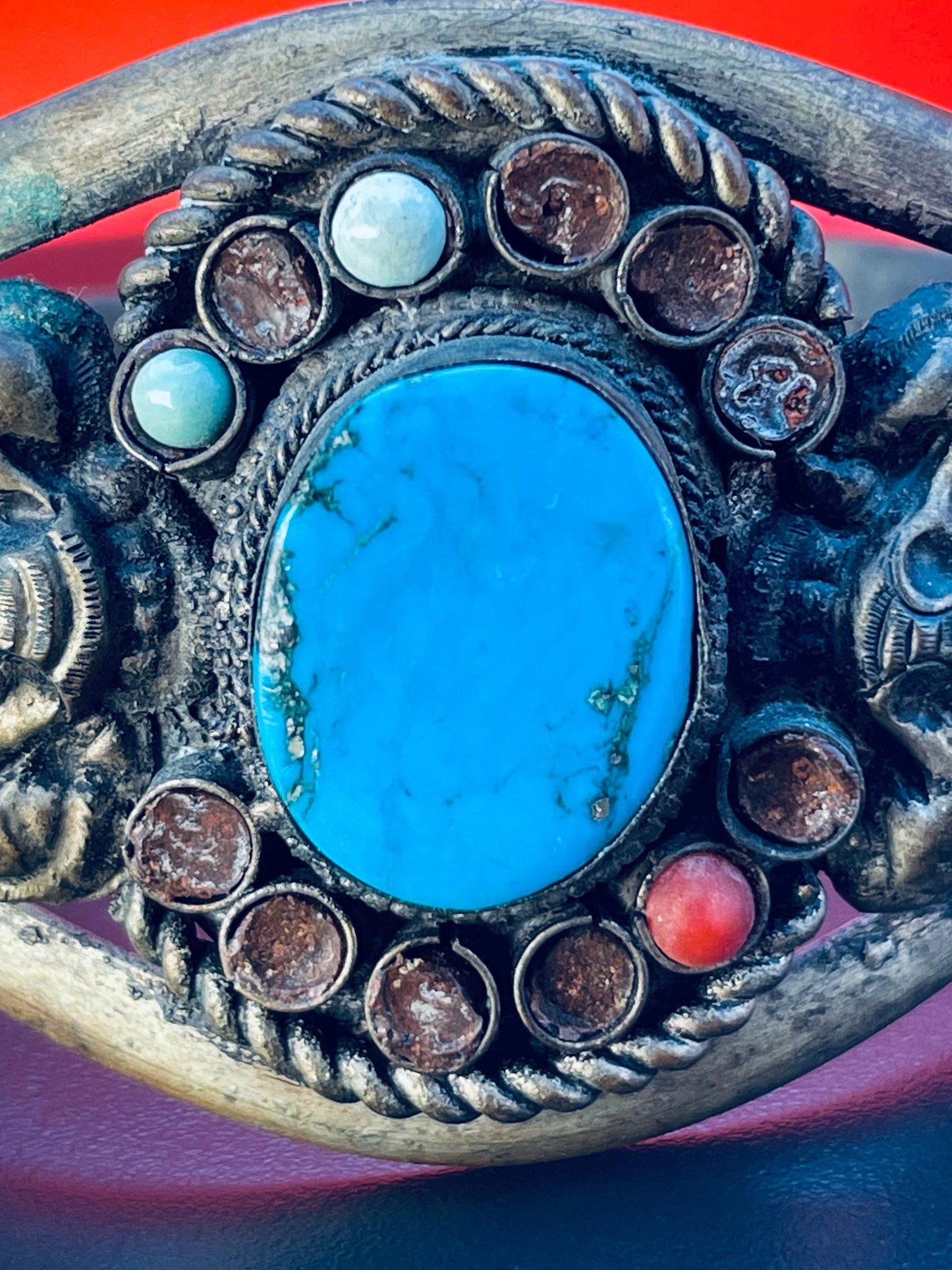 Ornate Persian Brass Cuff Bracelet