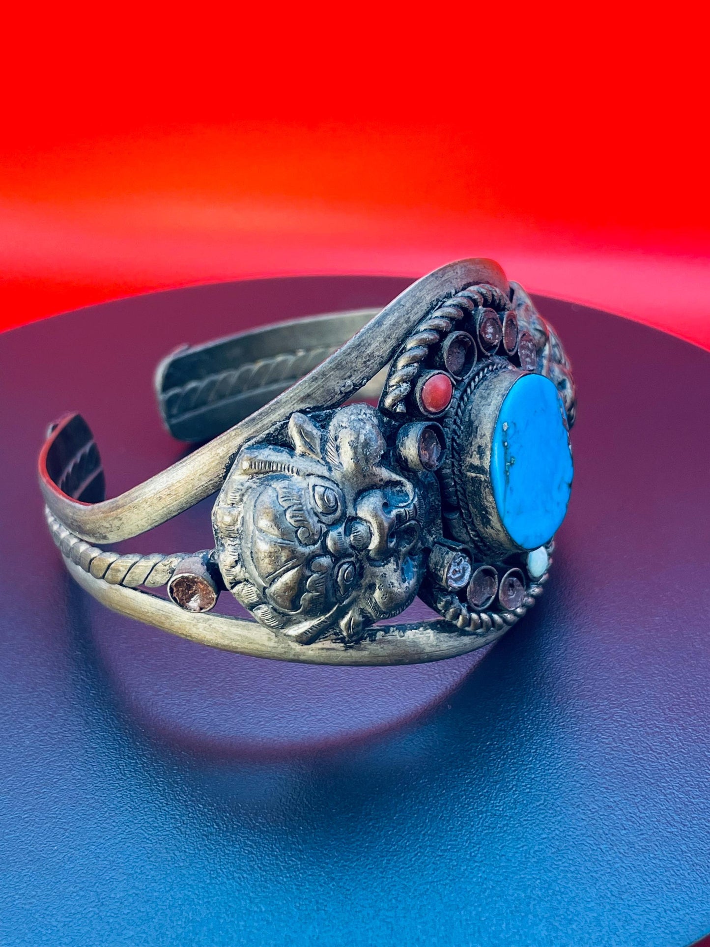 Ornate Persian Brass Cuff Bracelet