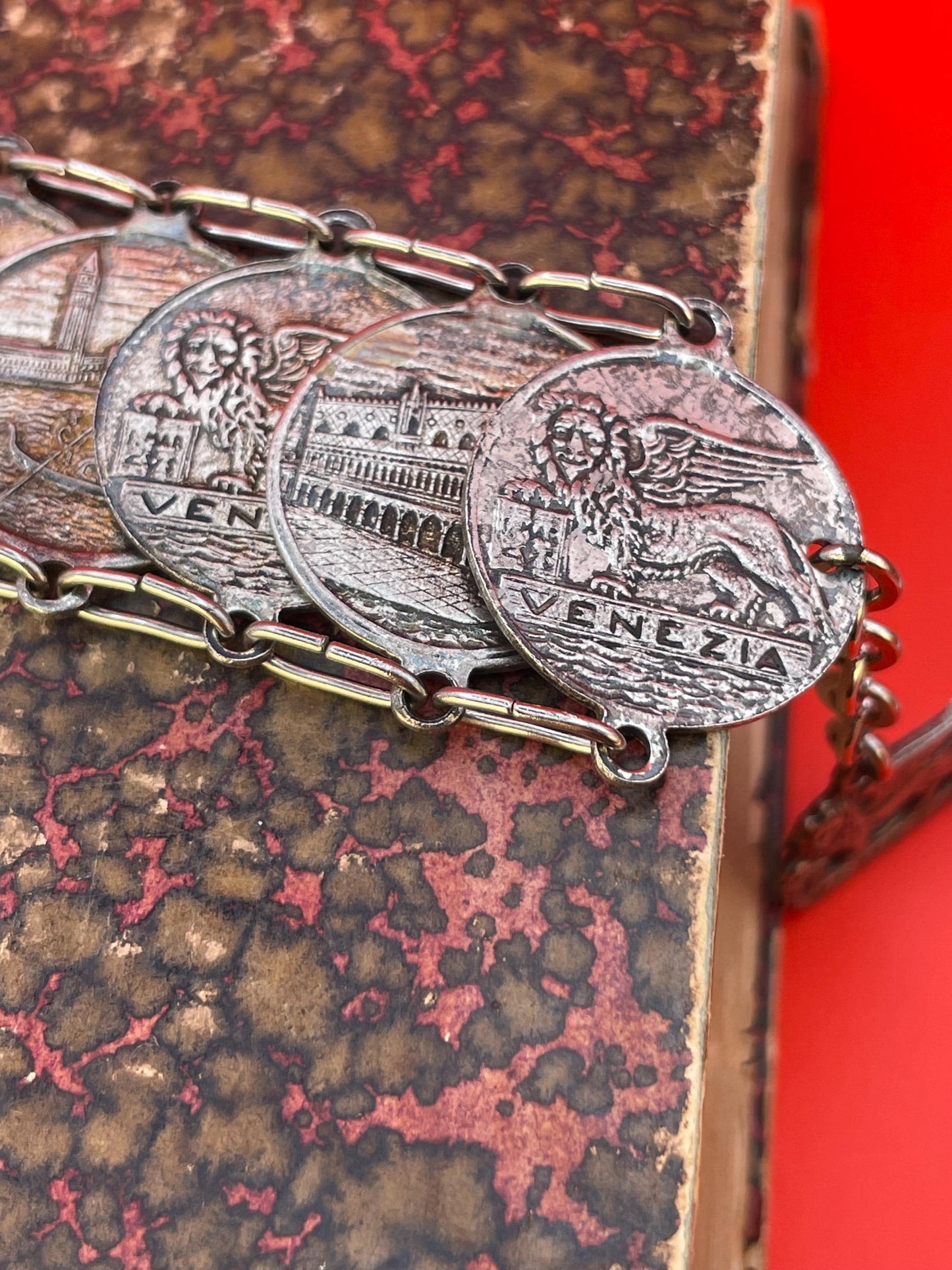 9 inch Italian silver coin bracelet