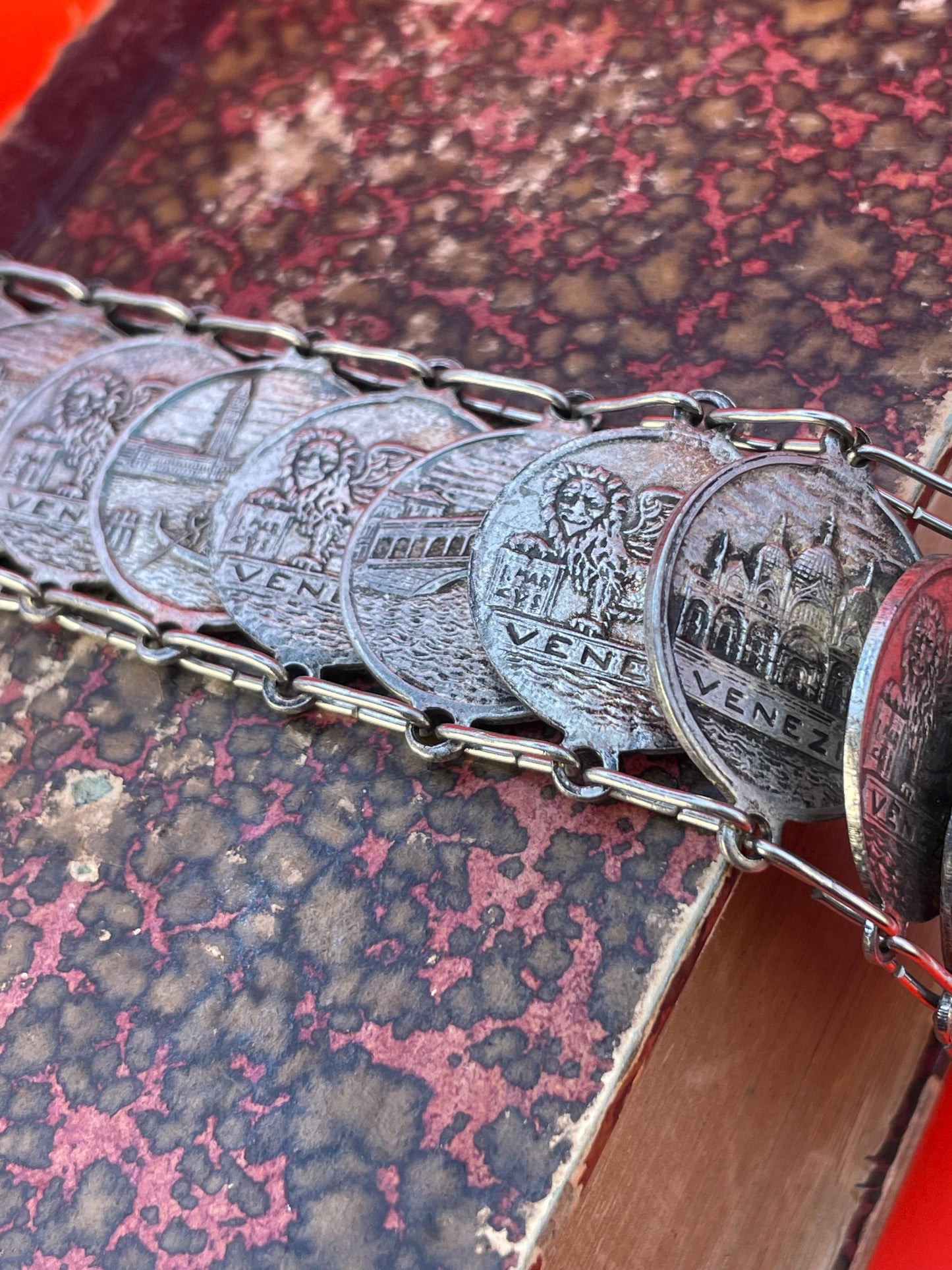 9 inch Italian silver coin bracelet