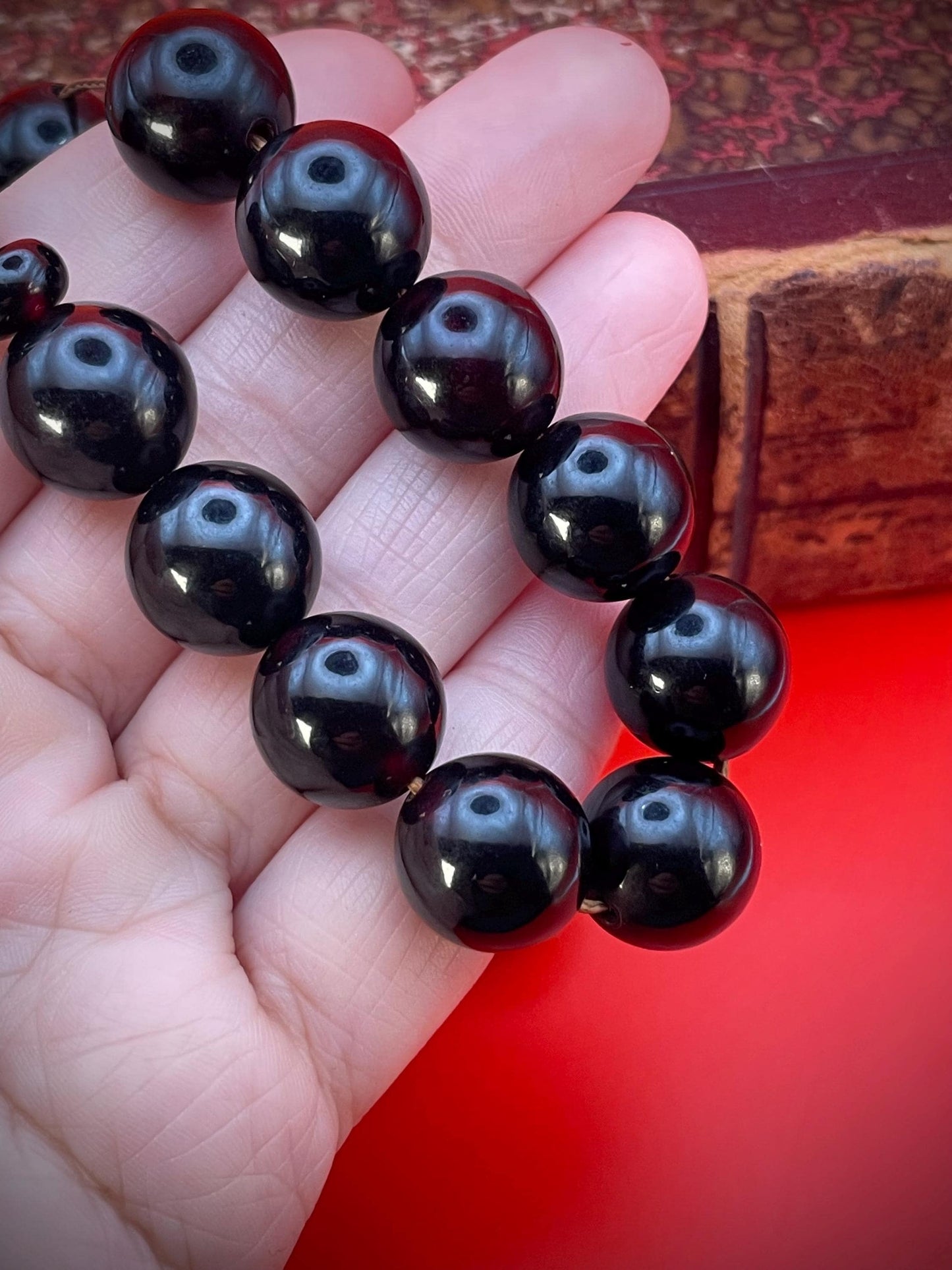 Stylish Black Beaded Necklace