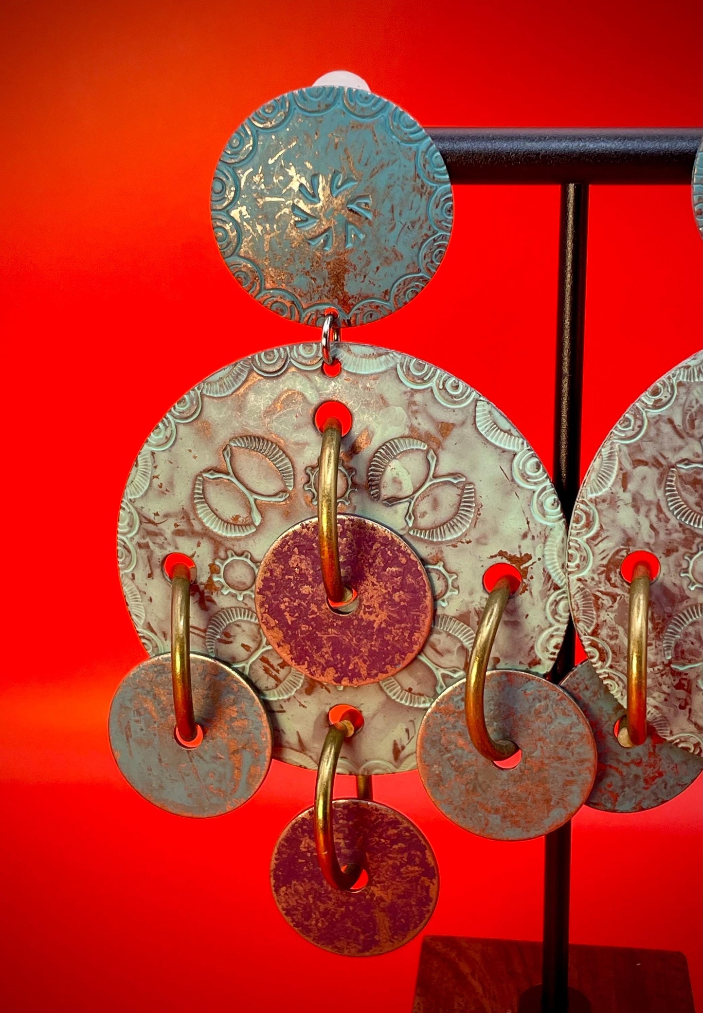 4 inch Vintage Bronze Earrings