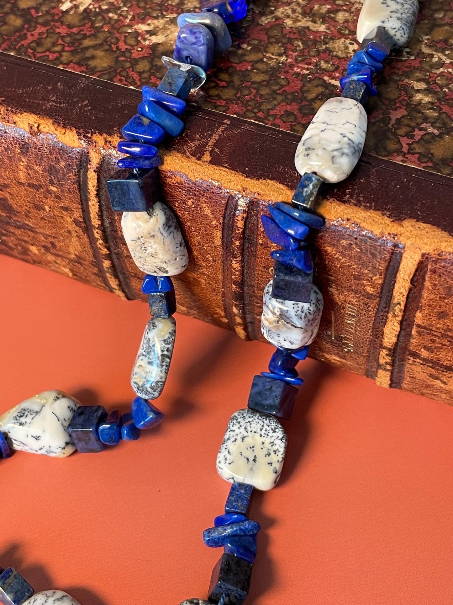 Stunning 24 inch Lapis Lazuli Stone Necklace