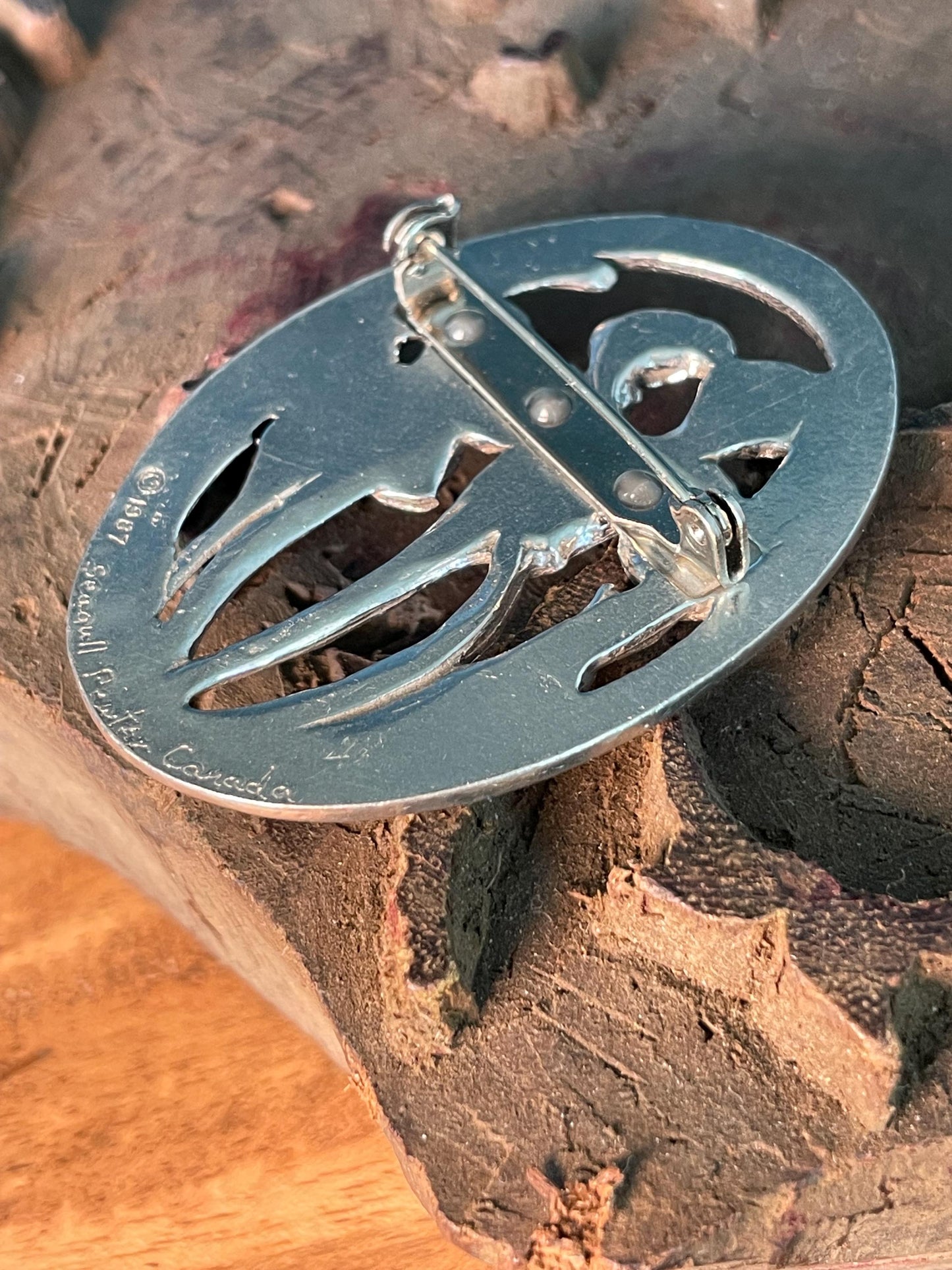 2.5 inch Pewter Iris Brooch