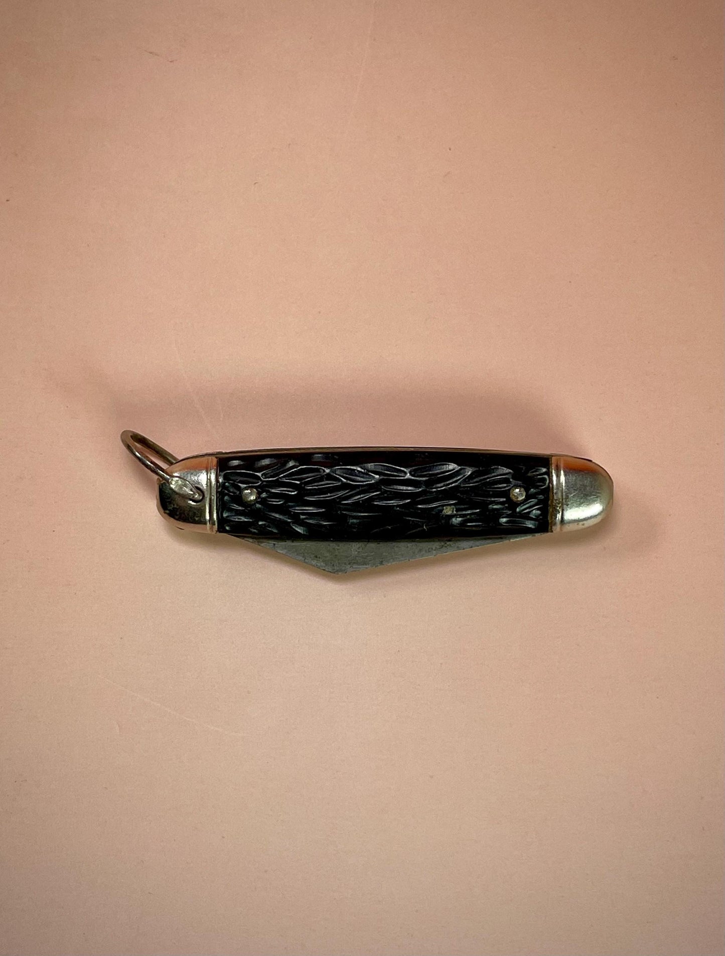 Antique Black Handle Pocket Knife with Dual Blades