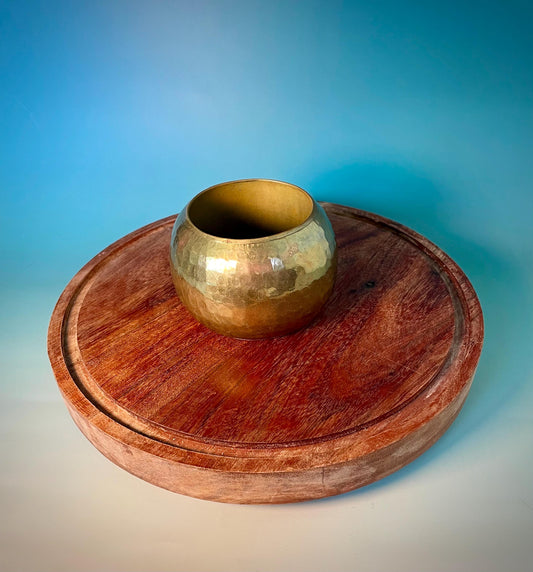 Large Brass Statement Bracelet  Hammered Finish, Bold Boho Style, 2.75 inch Inner Diameter