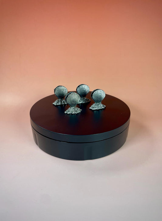 Set of 4 Pewter Menu/Place Card Holders
