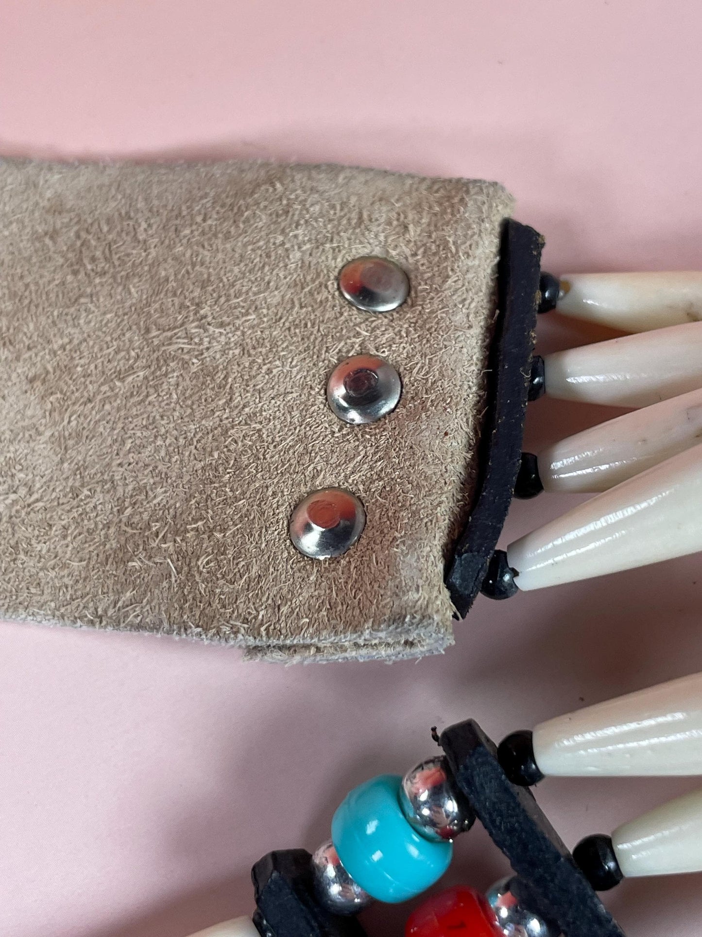 Bone, Bead and Leather Indigenous First Nations Belt