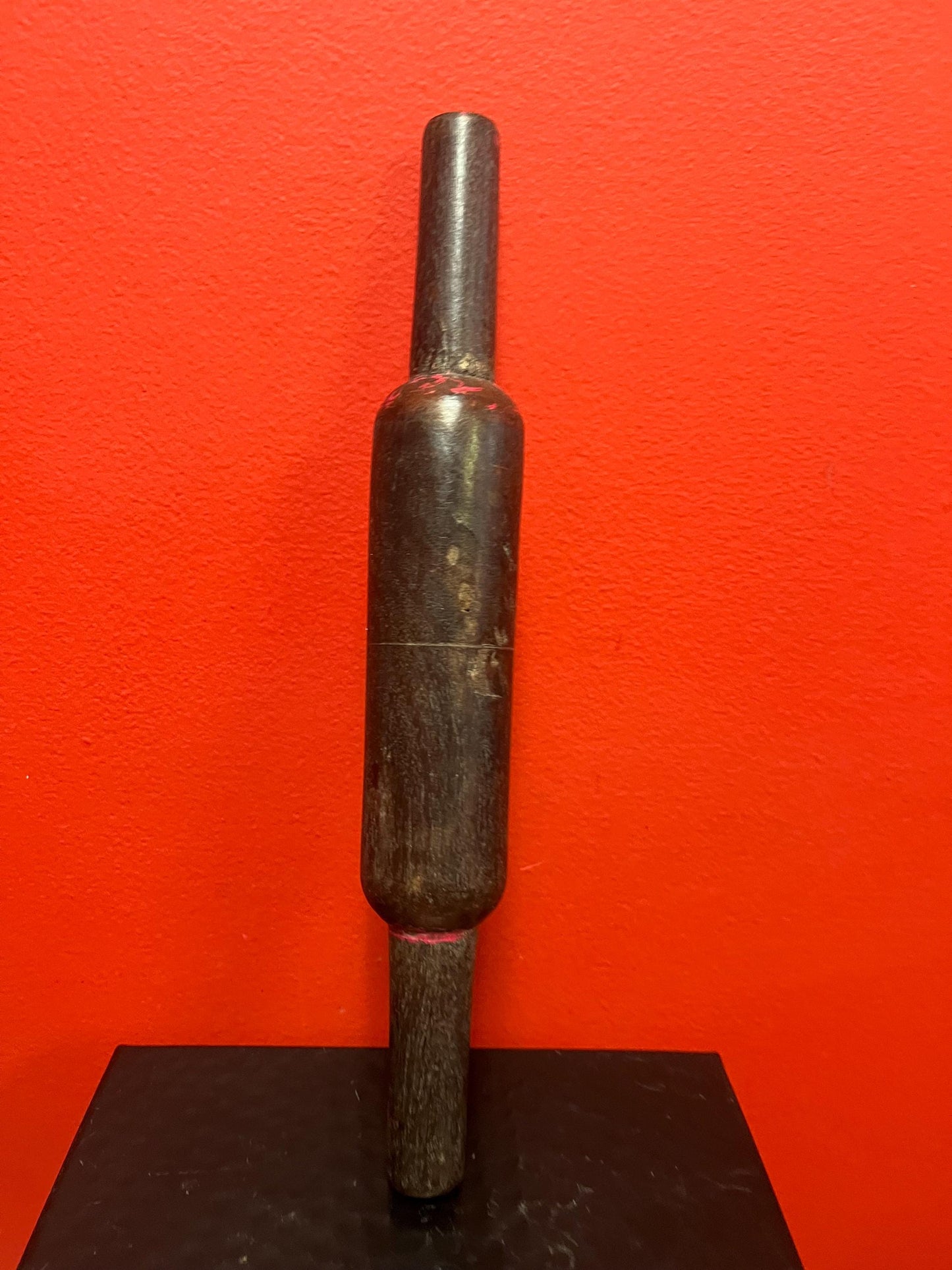 12 inch wonderful antique Canadiana pine  small rolling pin with original paint  fabulous piece of Canadian history  perfect gift