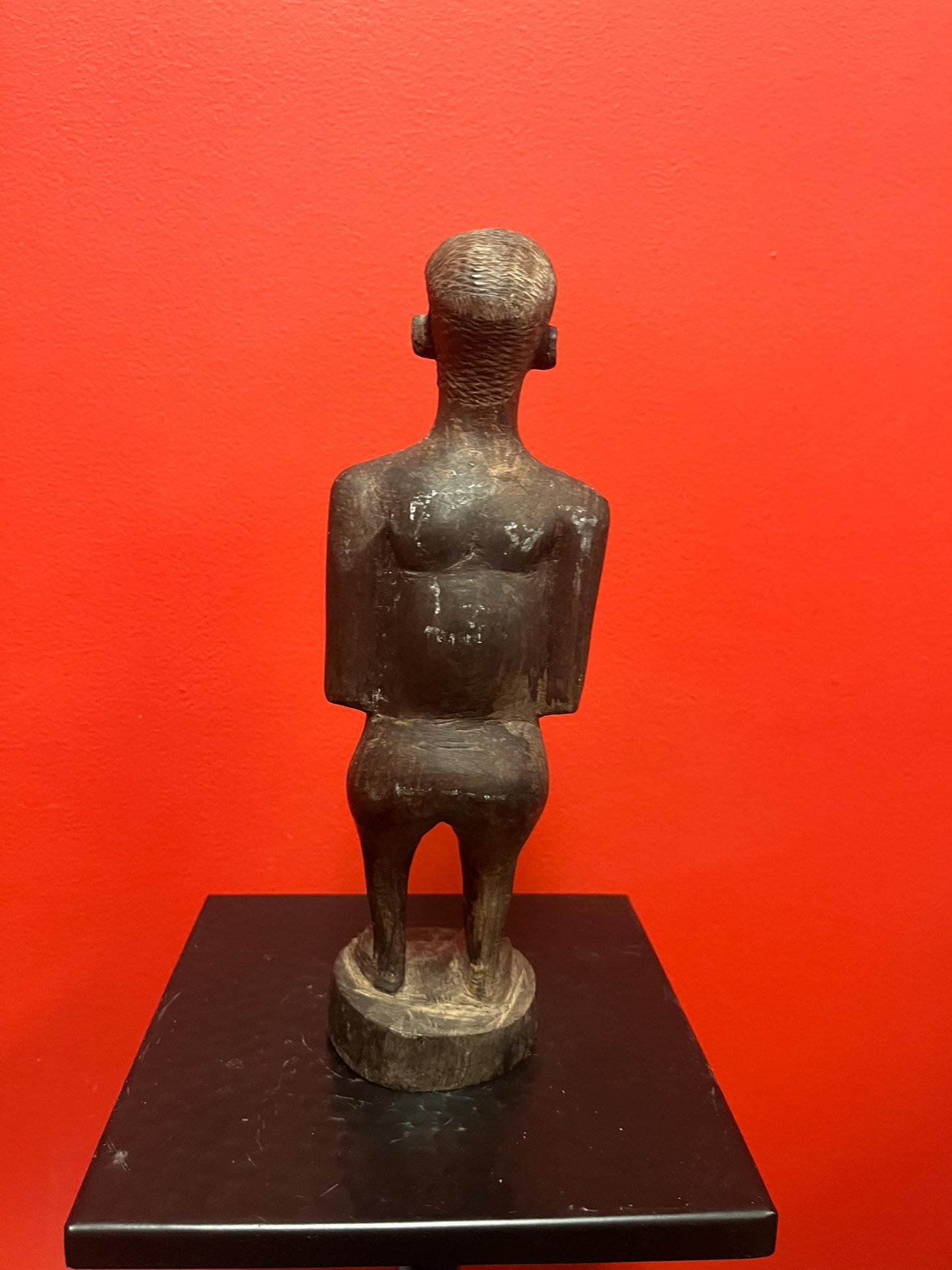 Lovely old African ironwood statue of a man  11 inches tall  heavy and nice detail