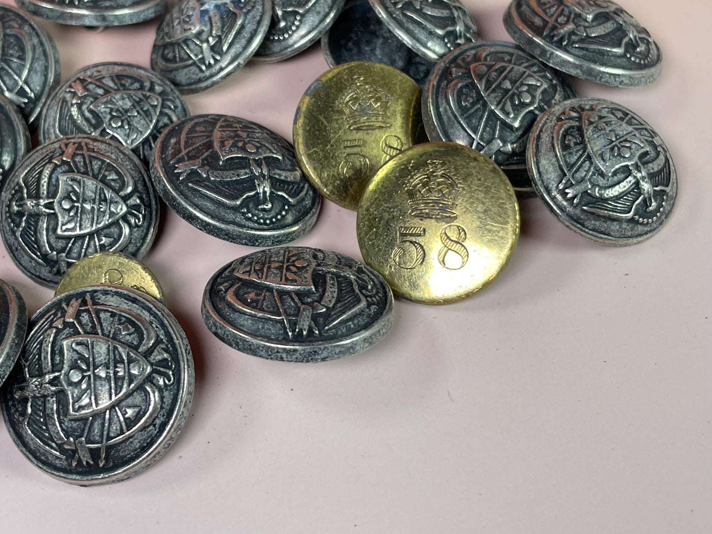 Lot of Metal Buttons for Sewing and Craft