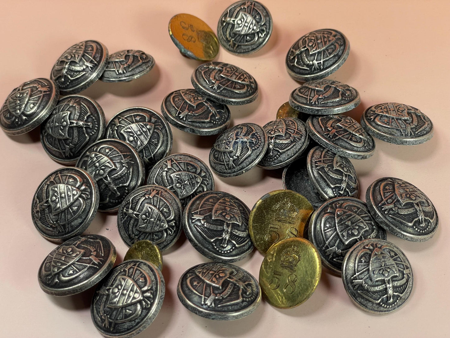 Lot of Metal Buttons for Sewing and Craft