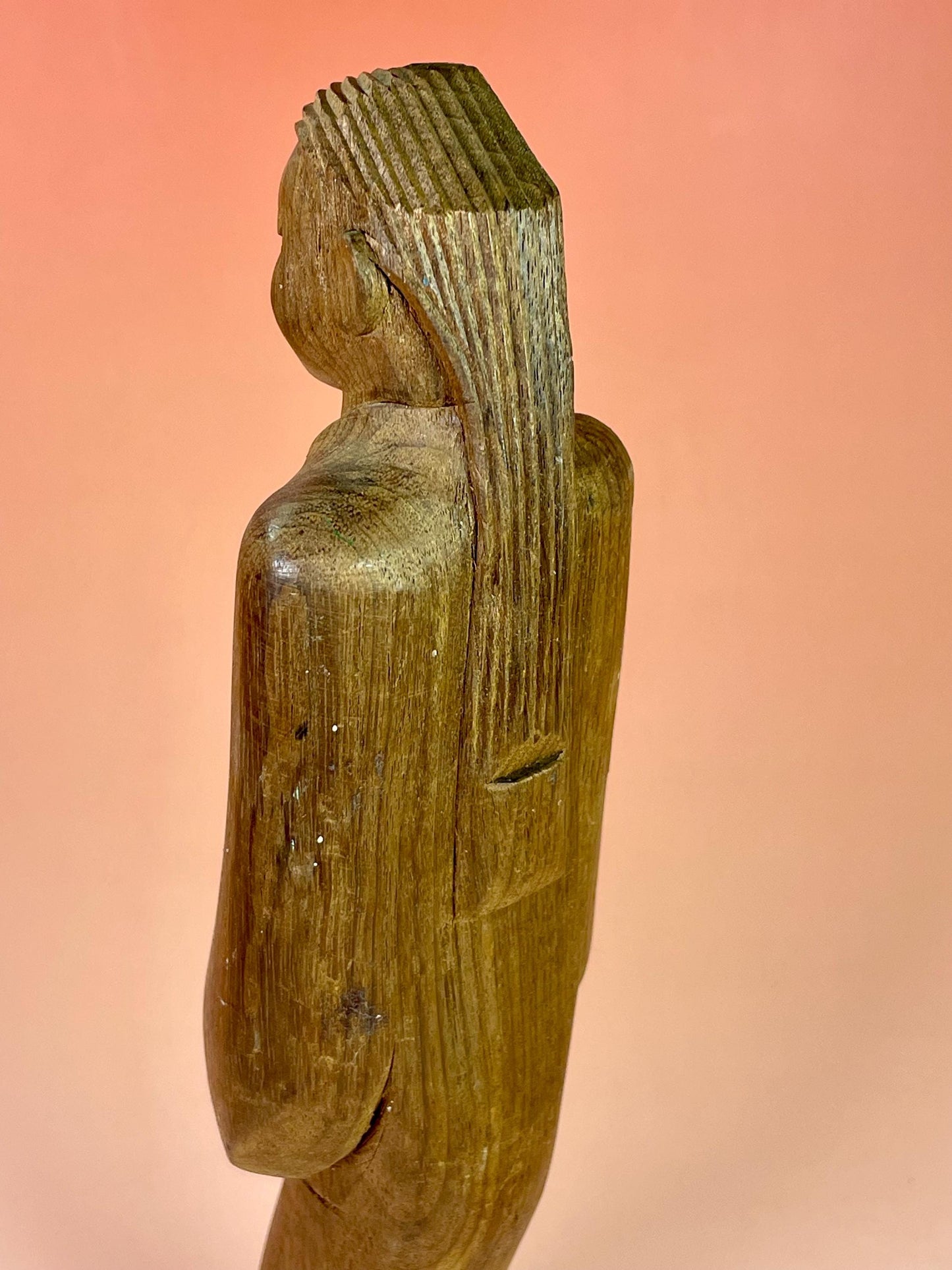 8.5 inch Asian Wooden Carved Statue