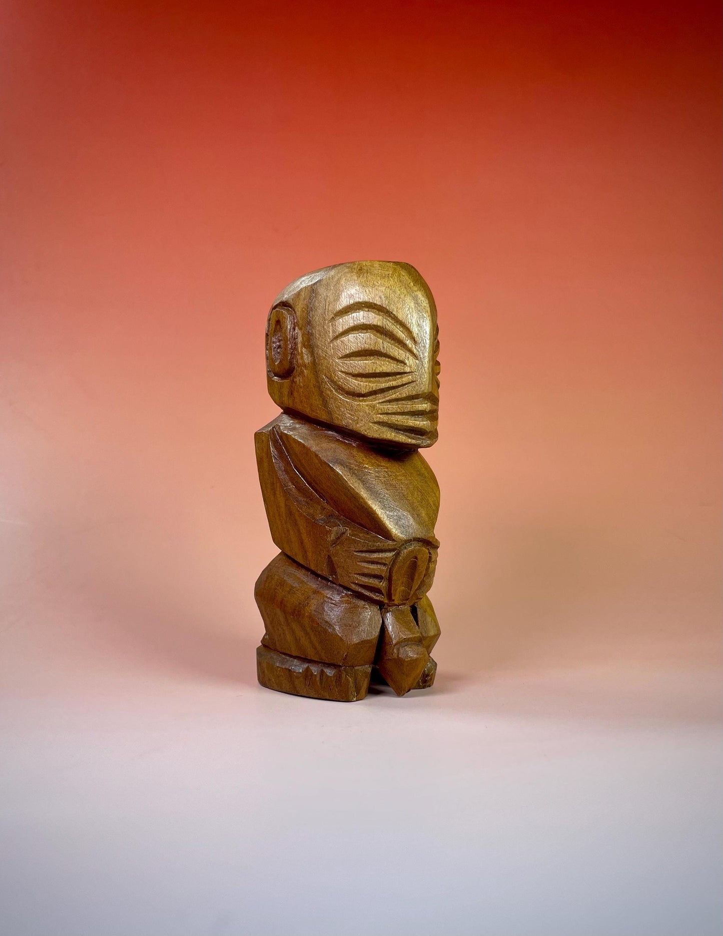 5 Vintage Carved Wooden Tiki Statue