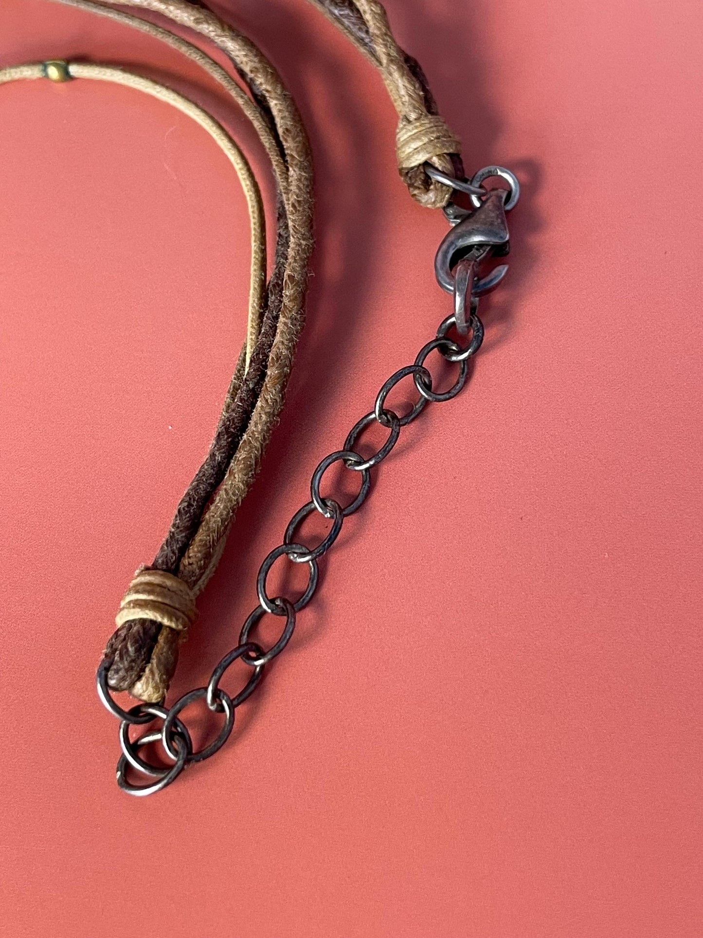 20 Necklace with 2.5 Turquoise Pendant and leather cord