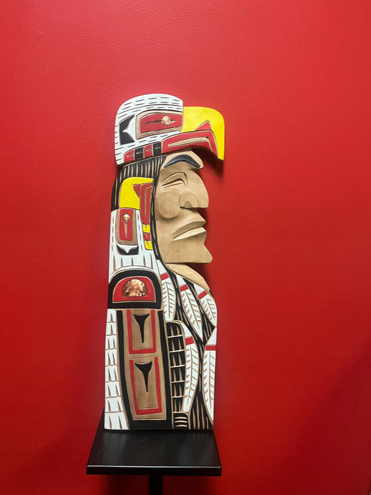 Stunning 23 x 7 wide eagle chief plaque by Brad Joseph jr Vancouver  indigenous first nation Pacific north West Coast art  ready to hang
