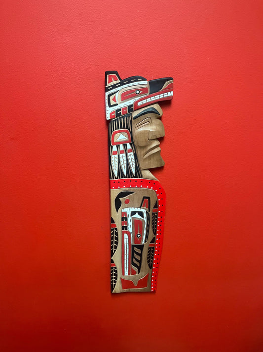 Stunning 23 x 7 wide wolf chief plaque by Brad Joseph jr Vancouver  indigenous first nation Pacific north West Coast art  ready to hang