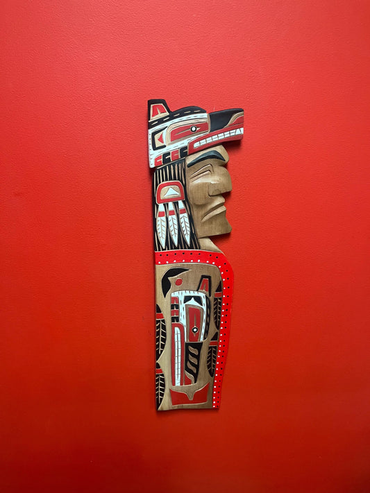Stunning 23 x 7 wide wolf chief plaque by Brad Joseph jr Vancouver  indigenous first nation Pacific north West Coast art  ready to hang