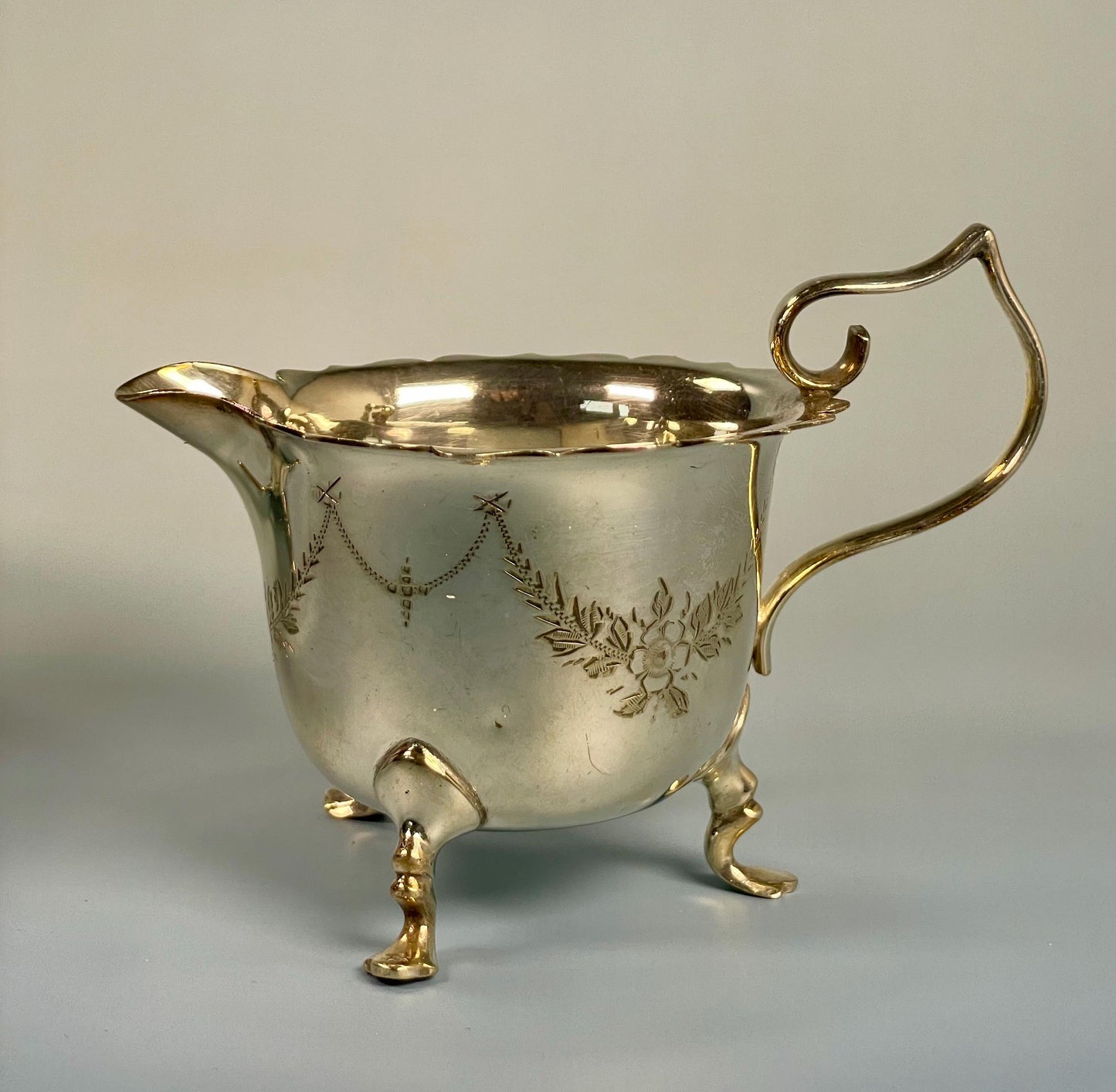 Silver plated cream and sugar  English beauties