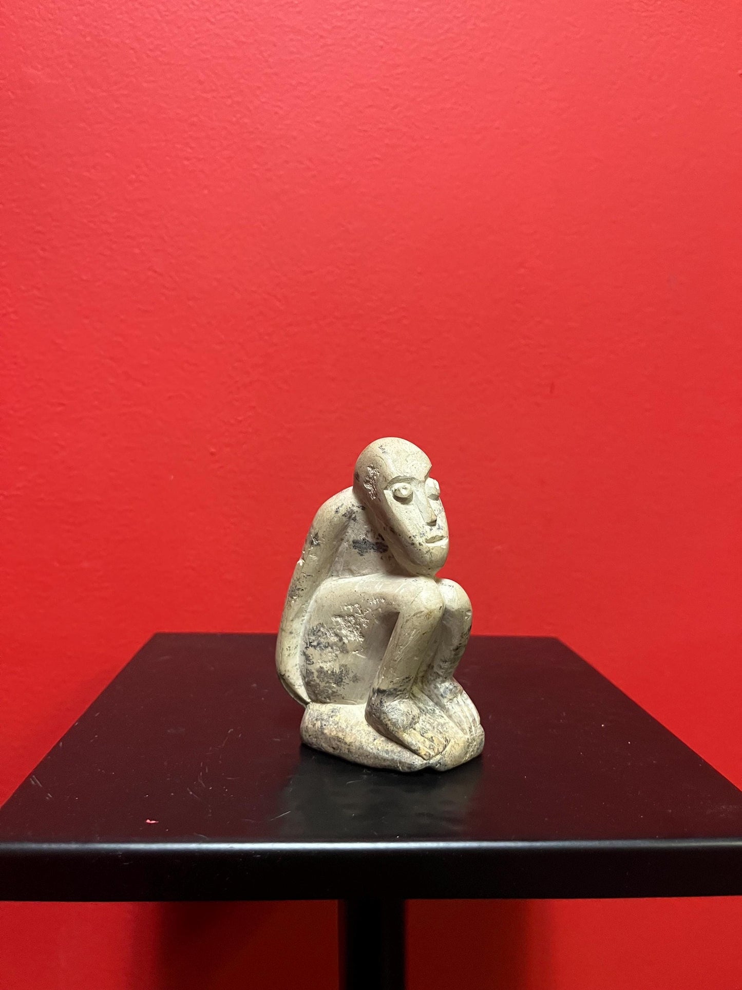 Cool 4 inch tall stone Asian monkey  old and unique