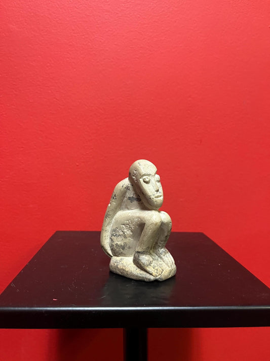 Cool 4 inch tall stone Asian monkey  old and unique