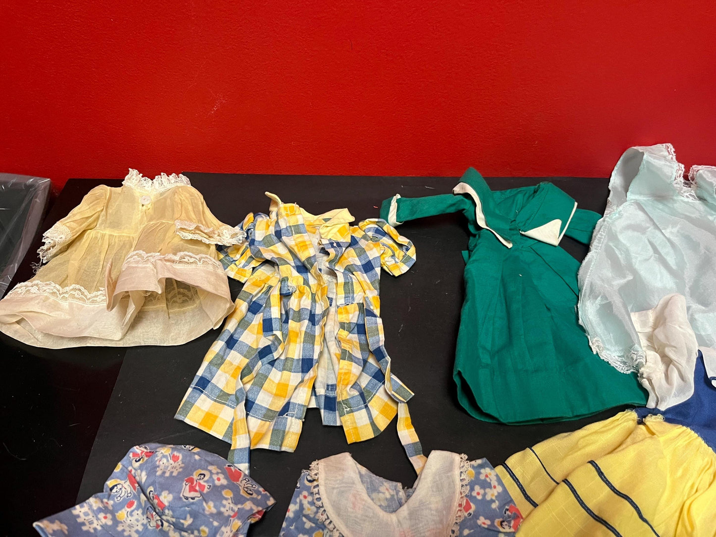Collection of antique doll clothes all for one low price  from large collection  wow deal  good condition see photos