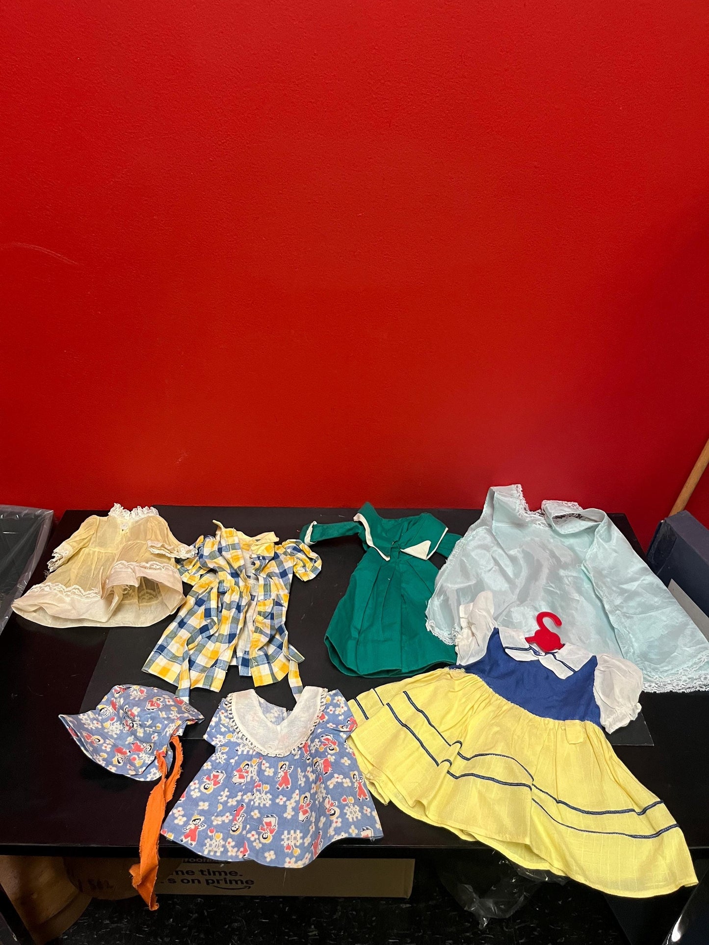 Collection of antique doll clothes all for one low price  from large collection  wow deal  good condition see photos