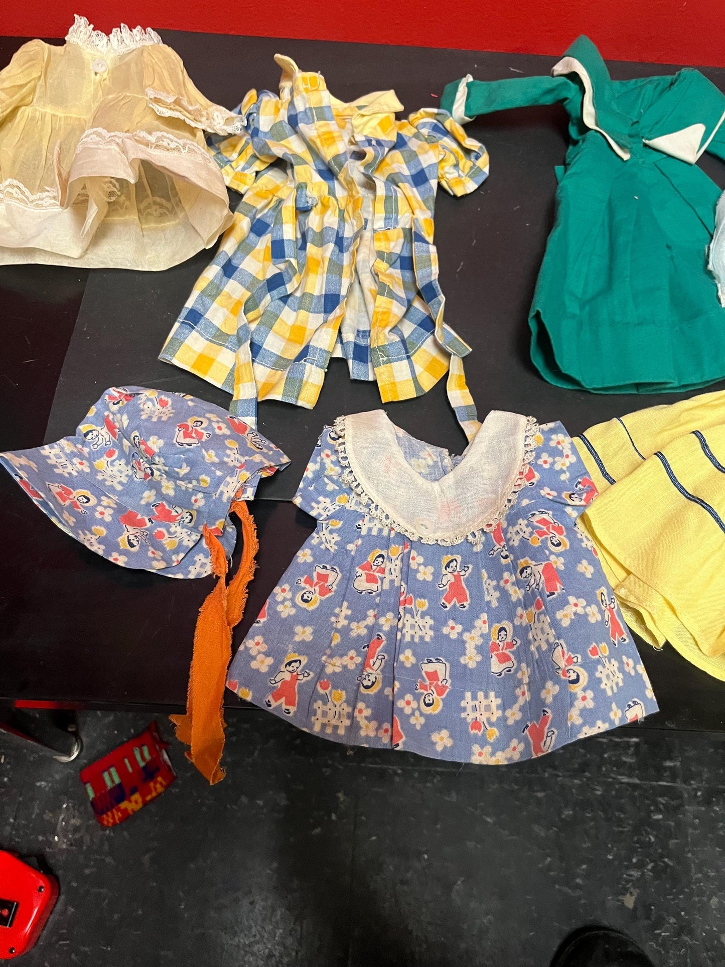 Collection of antique doll clothes all for one low price  from large collection  wow deal  good condition see photos