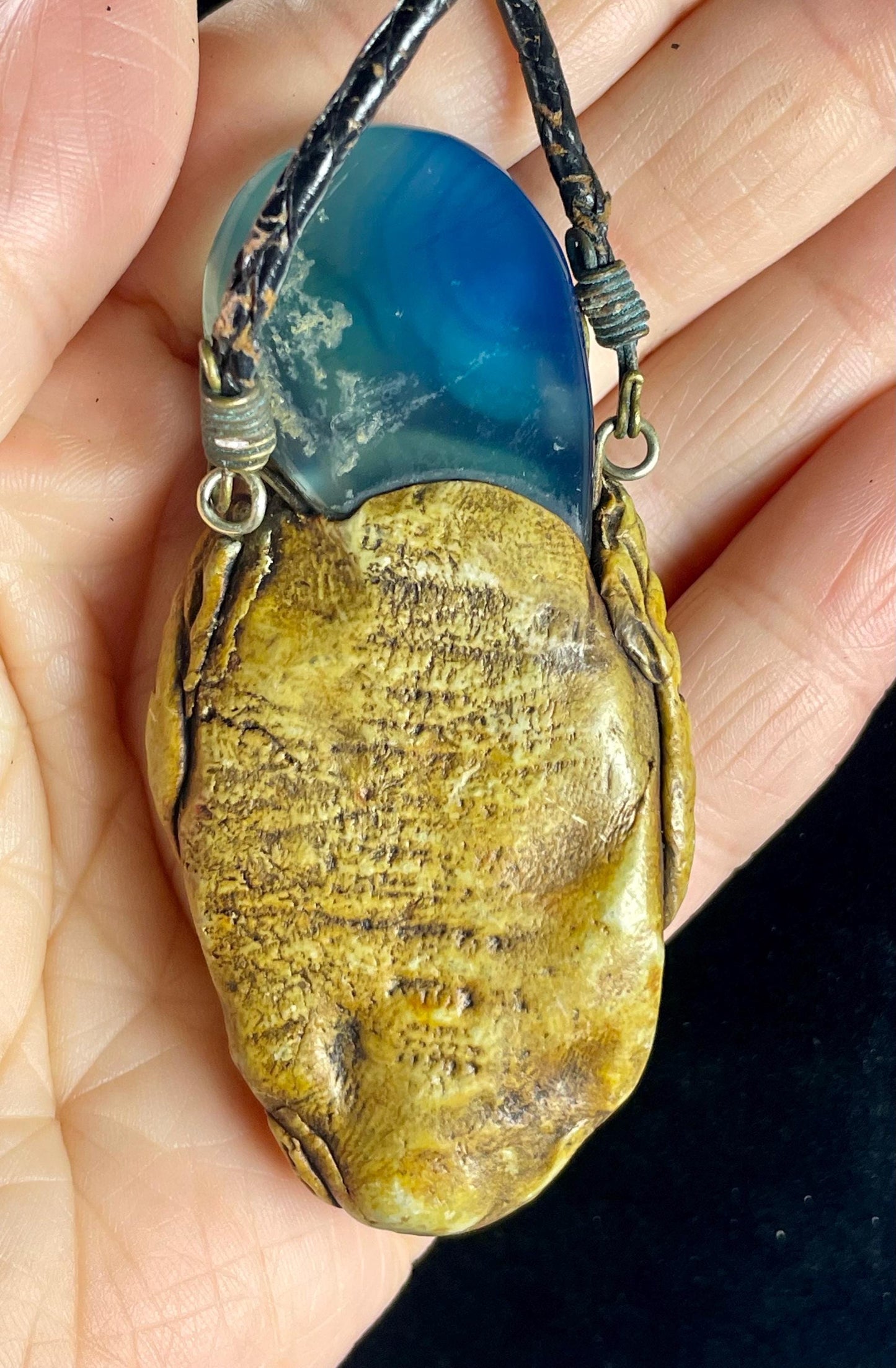 Ancient-Inspired Resin Face Pendant Necklace