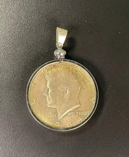 1962 US Half Dollar Coin Necklace Pendant