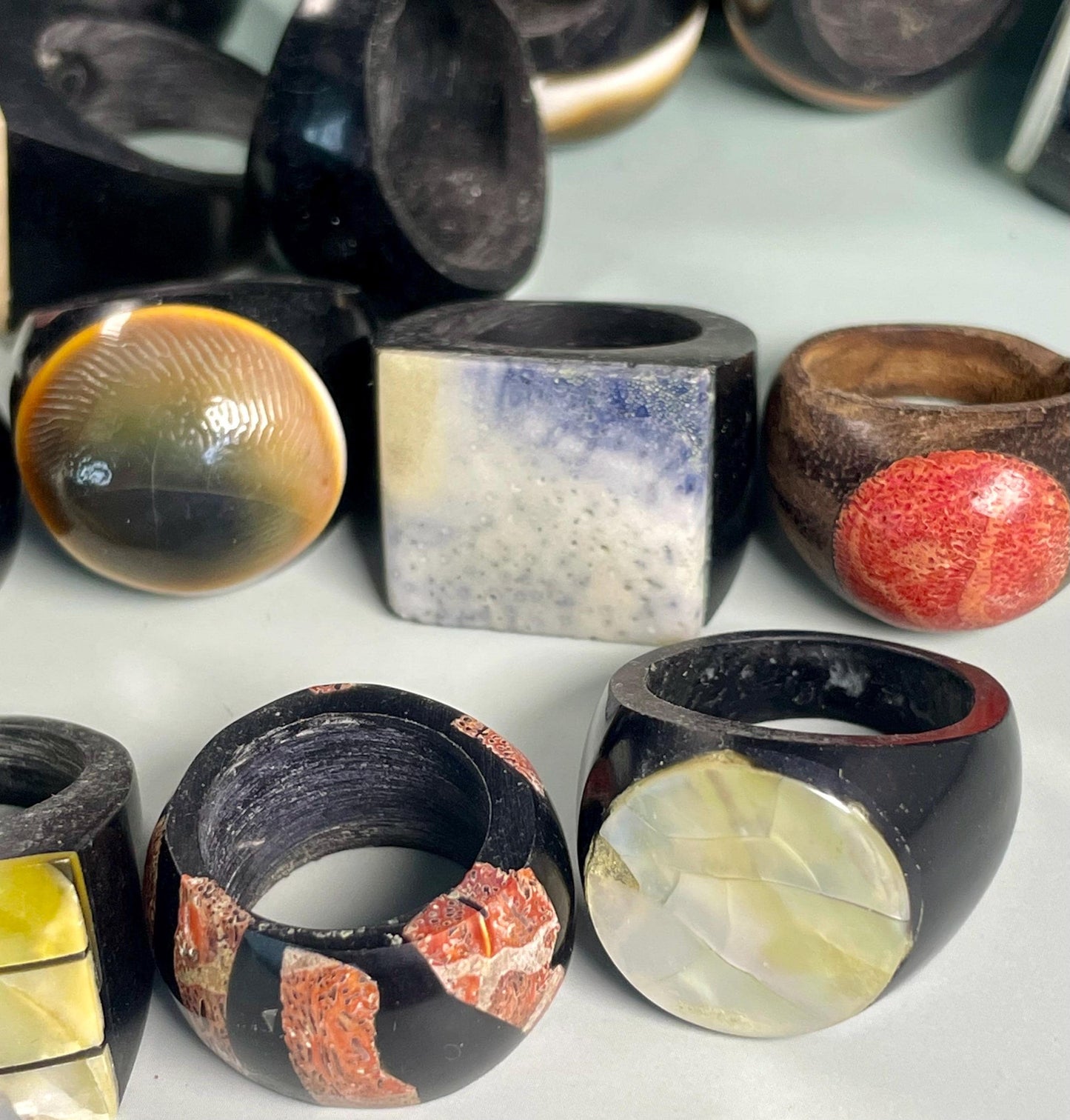 Lot of Approximately 100 Thai Coconut Rings