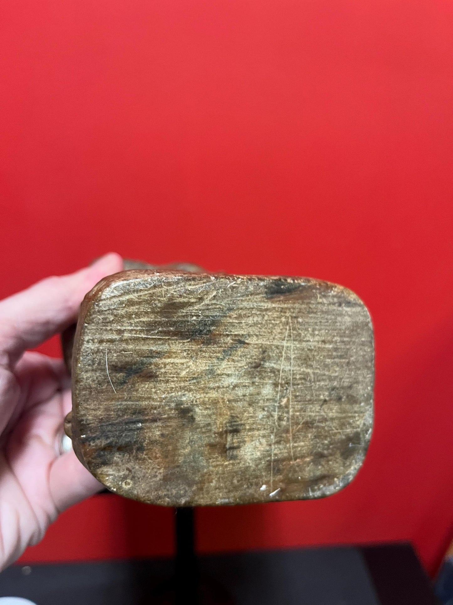 Lovely older 9 inch African stone statue  well carved and heavy