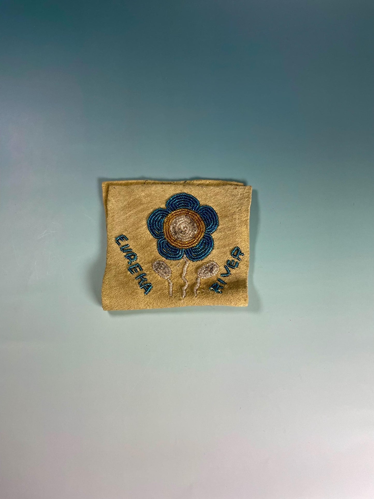 8 x 4.5 inch Indigenous First Nations Beaded Piece of Leather