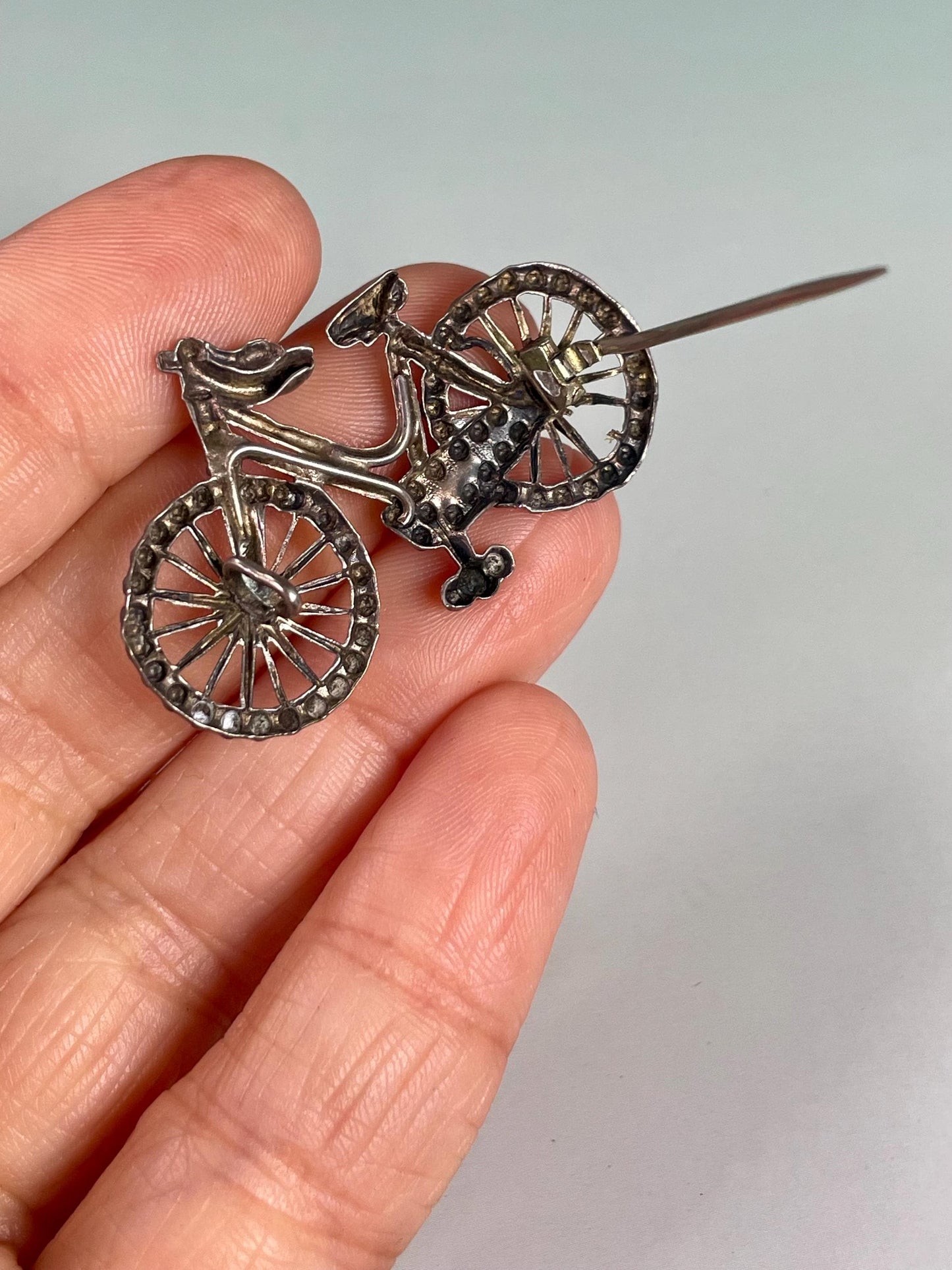 Sterling Silver Bicycle Brooch