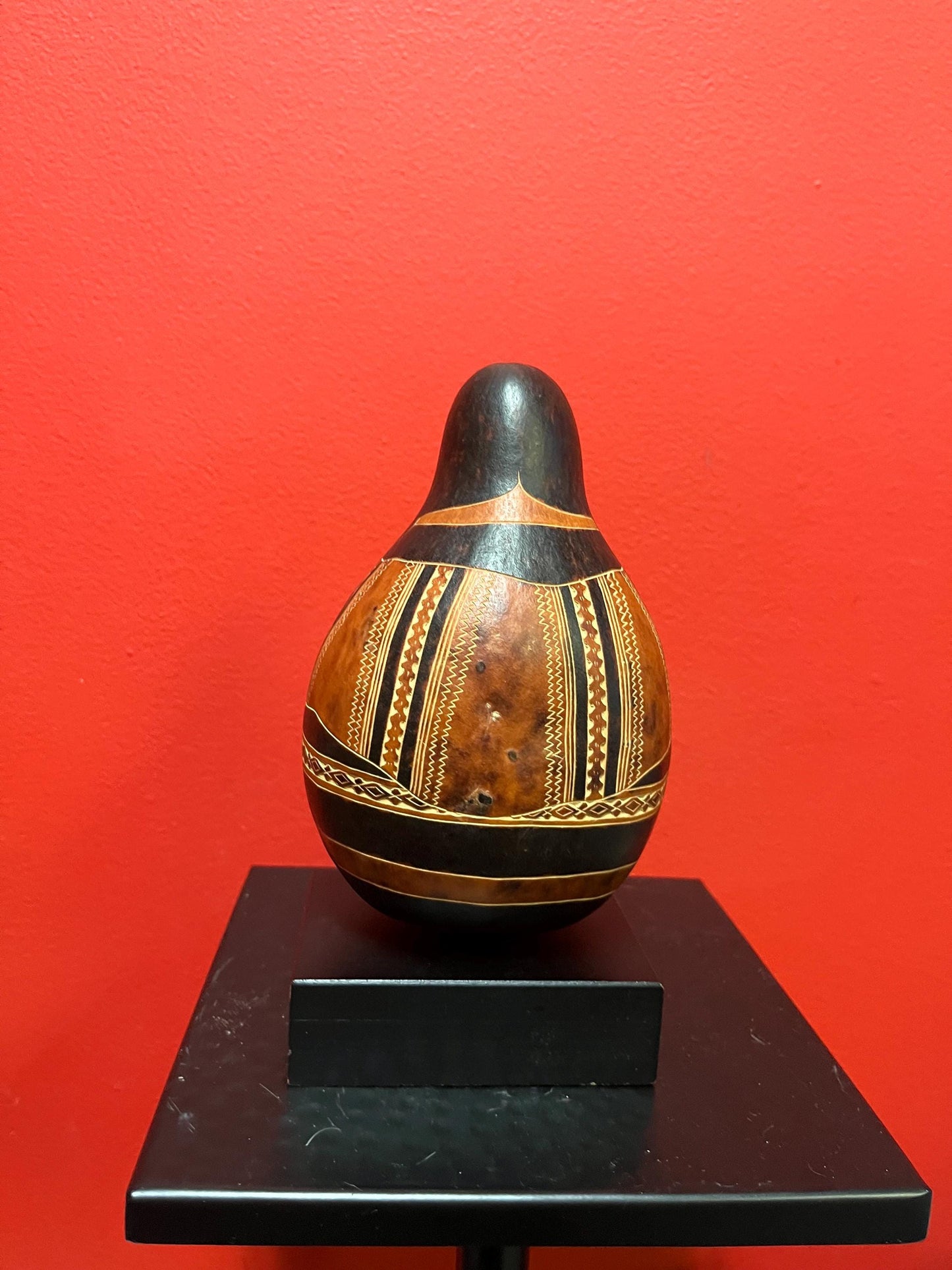 7 inch signed Peruvian signed statue rattle on Stand  good value   mother holding baby