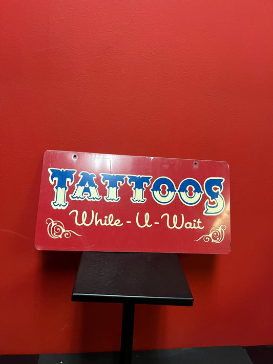 Extremely cool 41 x 21 metal tattoo sign  Great  shop or home decor