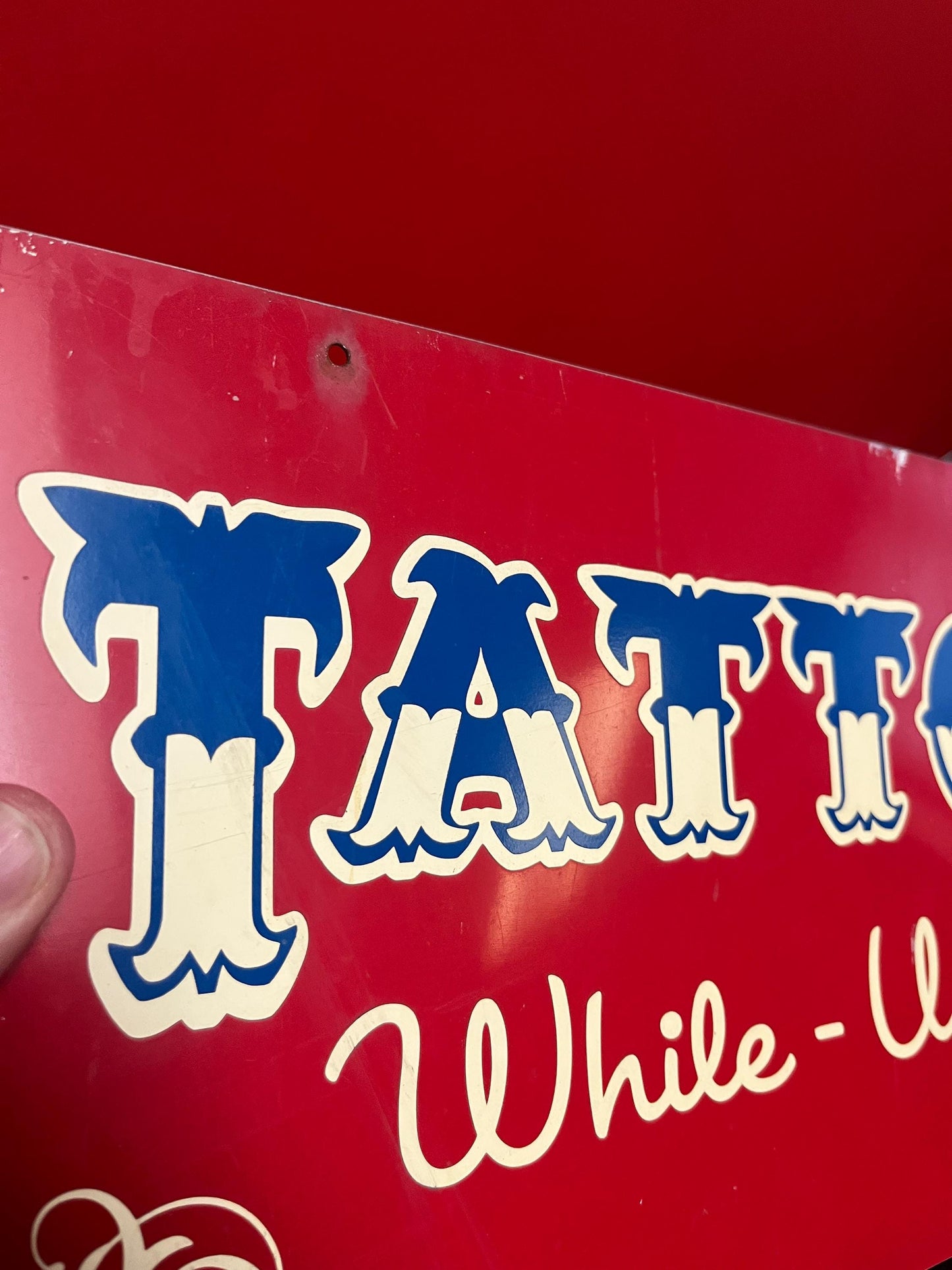 Extremely cool 41 x 21 metal tattoo sign  Great  shop or home decor