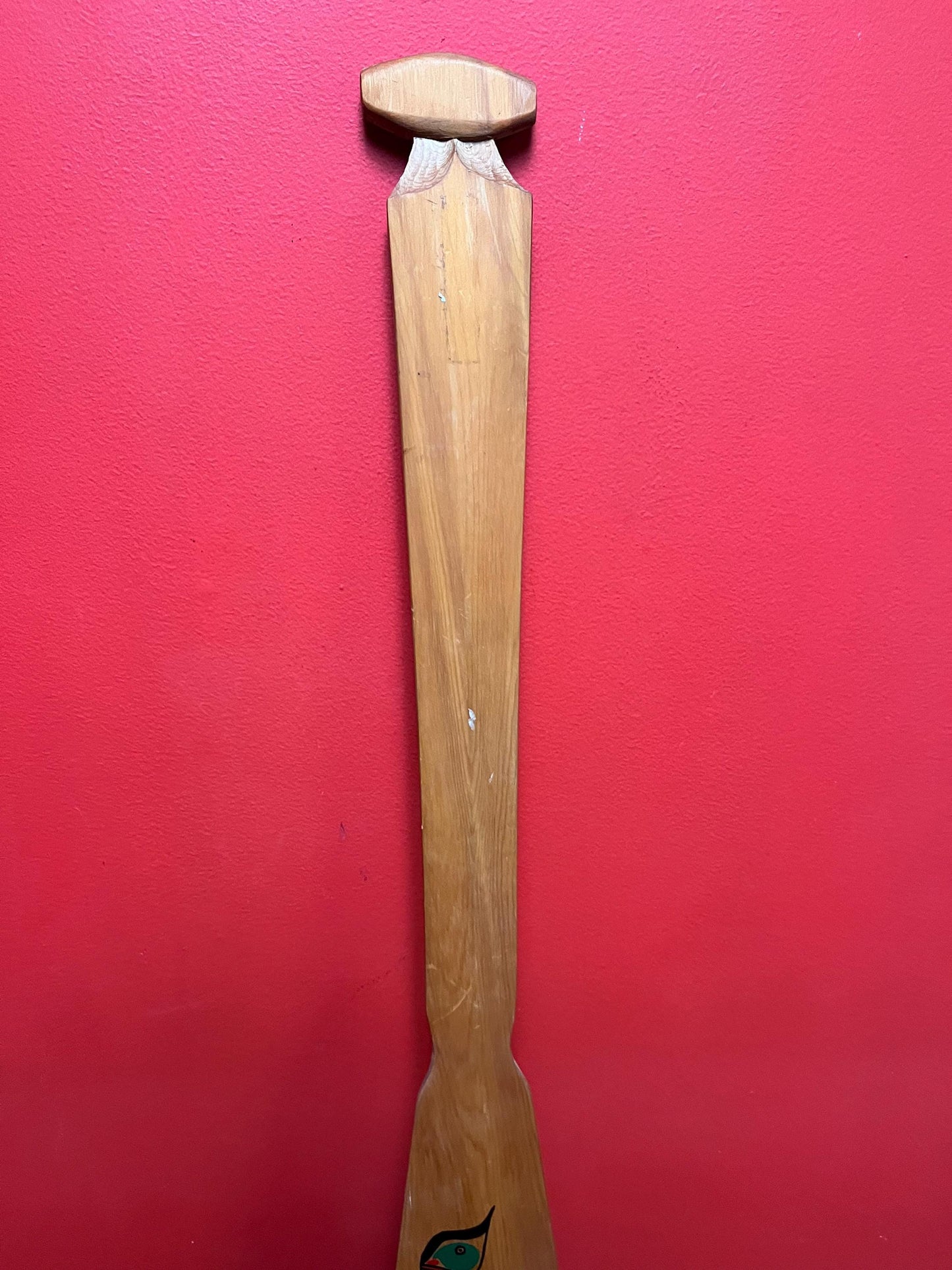 Unique indigenous first nation pacific  north West Coast killer whale painted cedar 36 inch paddle  couple marks see photos  great value