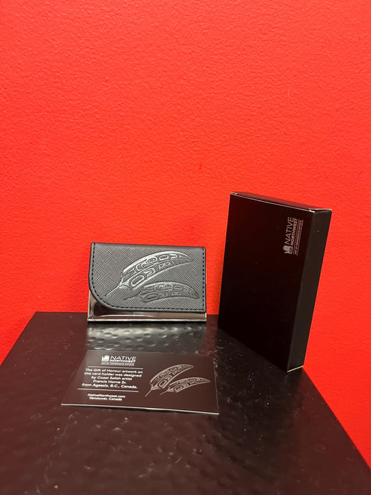 Indigenous business card holder  brand new 4 x 2  native designed by Canadian artist great gift  with box