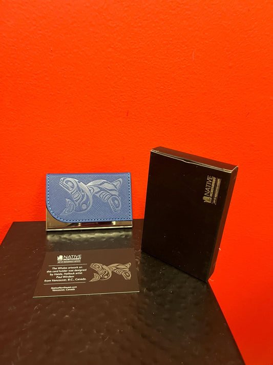 Indigenous business card holder  brand new 4 x 2  native designed by Canadian artist great gift  with box