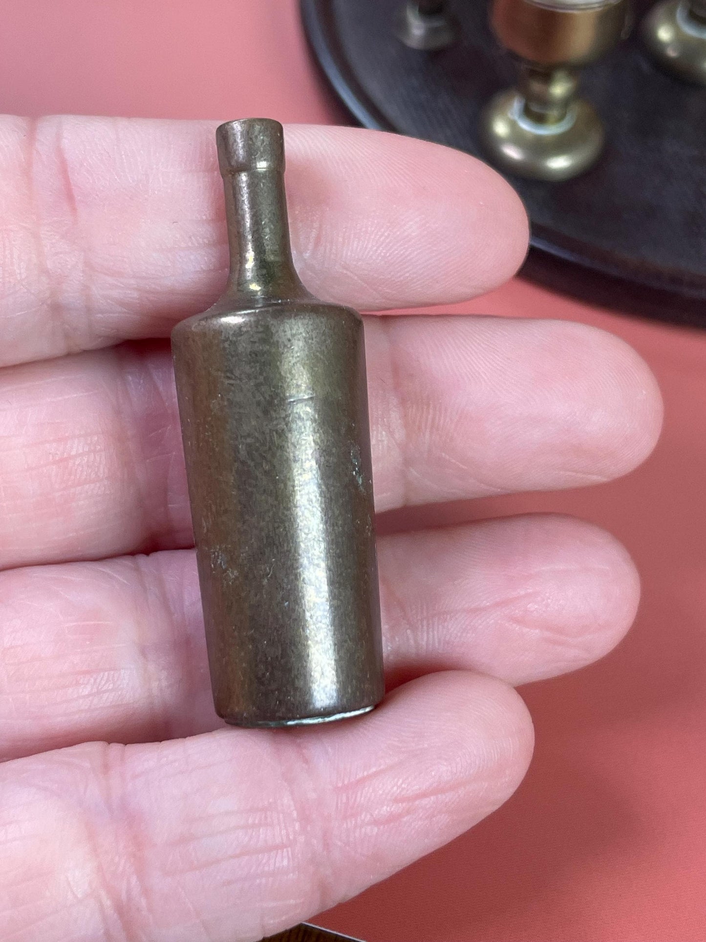 Set of Miniature Brass Bottle/Cup Set with Tray