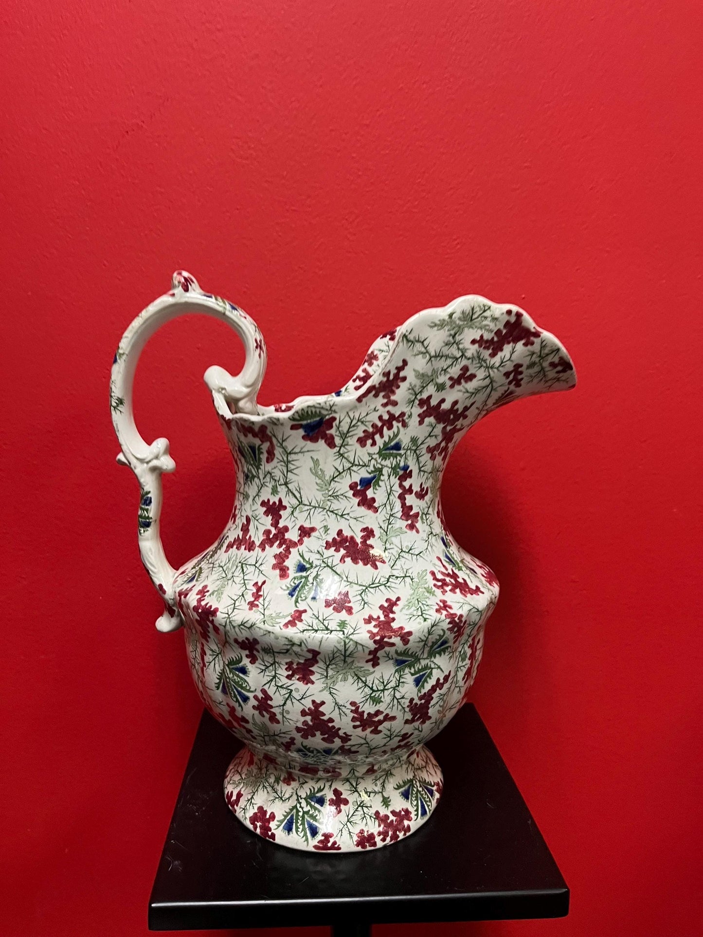 Stunning antique early 19 century flower porcelain jug  English beauty  see photos  great for flowers perfect condition